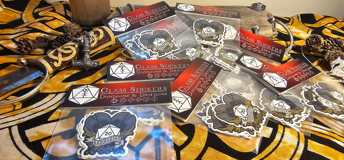 D&D Sticker Pack, 12 Class Stickers, 1 DM Sticker, Dungeons and Dragons, Sticker Pack, Dungeon Master, Gift for DnD Players, Gift for DM