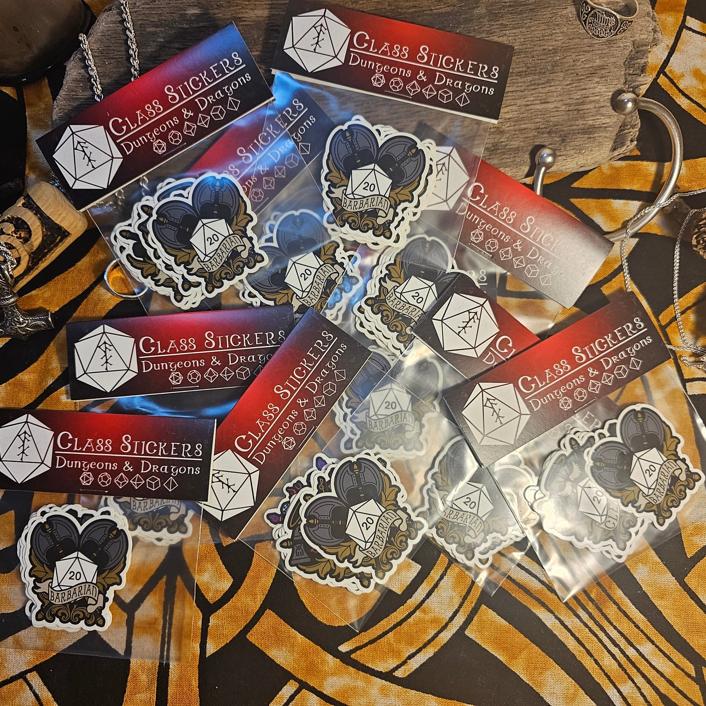 D&D Sticker Pack, 12 Class Stickers, 1 DM Sticker, Dungeons and Dragons, Sticker Pack, Dungeon Master, Gift for DnD Players, Gift for DM