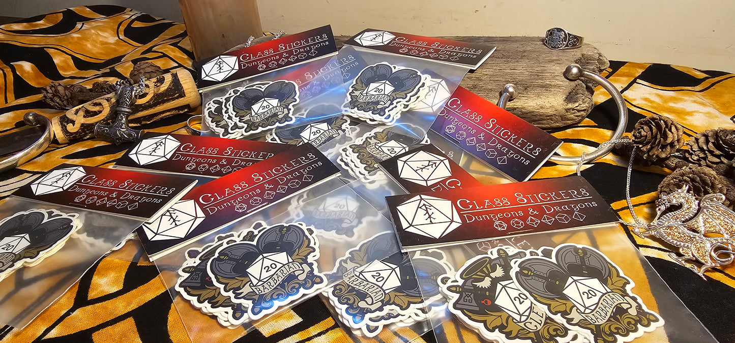 D&D Sticker Pack, 12 Class Stickers, 1 DM Sticker, Dungeons and Dragons, Sticker Pack, Dungeon Master, Gift for DnD Players, Gift for DM