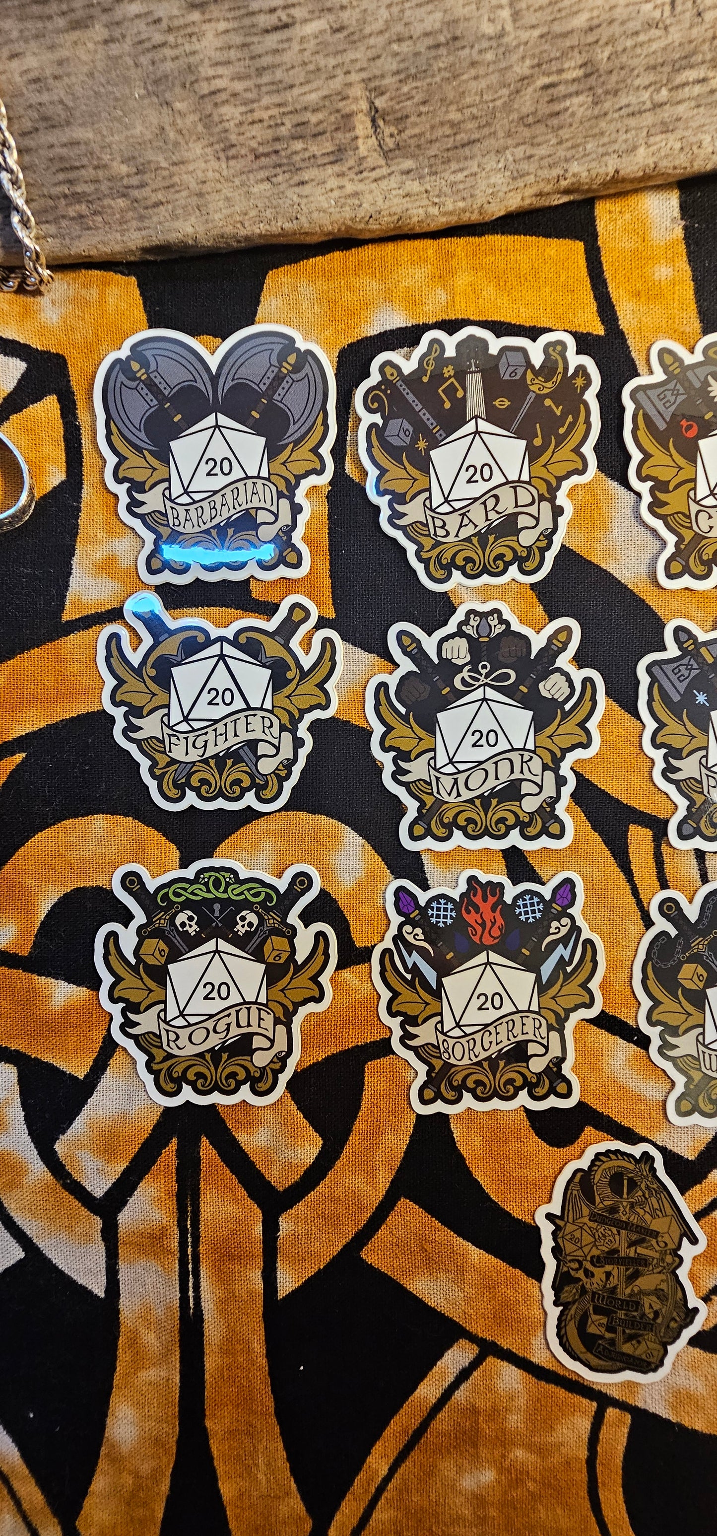 D&D Sticker Pack, 12 Class Stickers, 1 DM Sticker, Dungeons and Dragons, Sticker Pack, Dungeon Master, Gift for DnD Players, Gift for DM