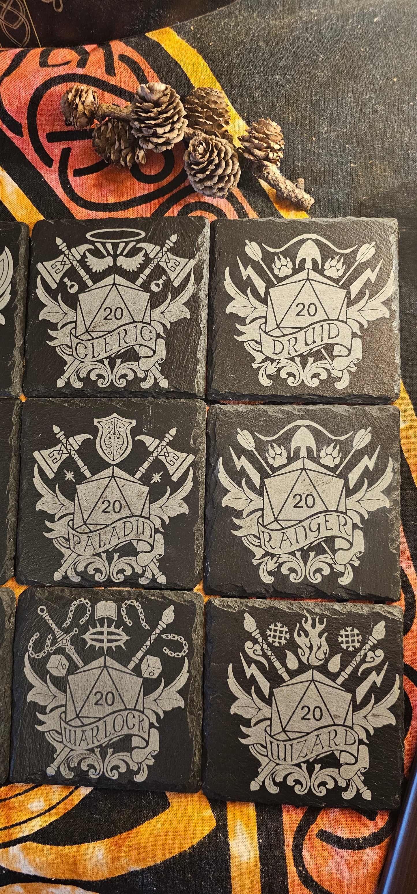Slate Coasters, D&D Coasters, DnD Coasters, Class Coasters, DnD Accessories, Dungeons and Dragons, DnD Homeware, DnD Class Art, DnD Gift