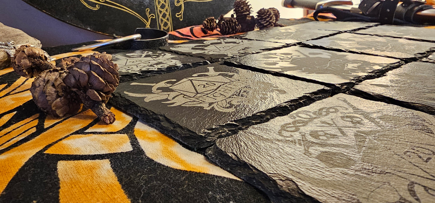 Slate Coasters, D&D Coasters, DnD Coasters, Class Coasters, DnD Accessories, Dungeons and Dragons, DnD Homeware, DnD Class Art, DnD Gift