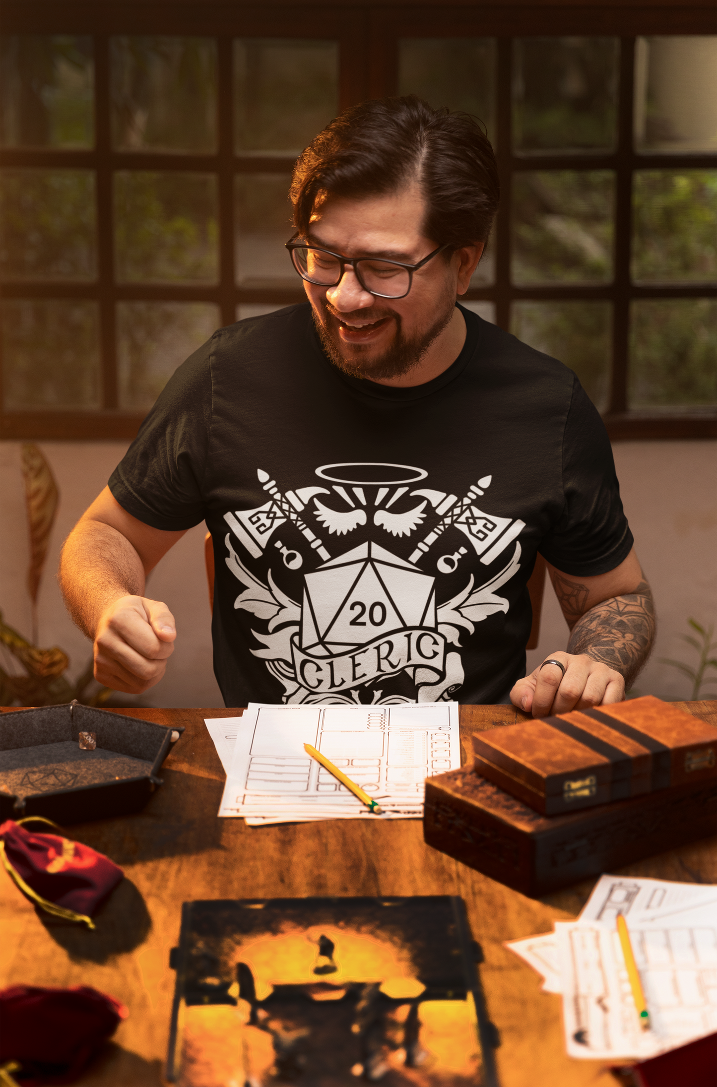 Dungeons and Dragons Druid Class T-Shirt | Black & White D20 Dice Design | Perfect Gift for RPG Gamers