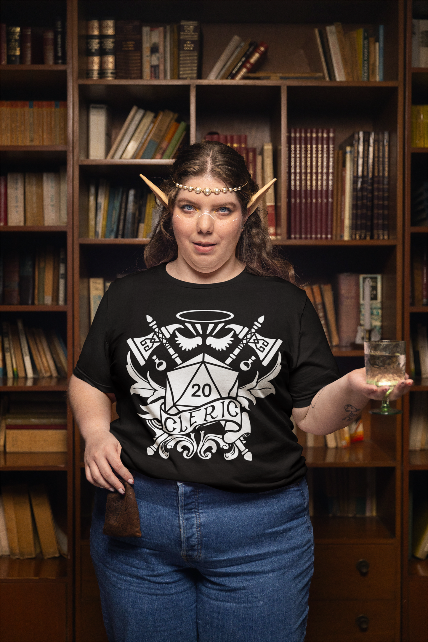 Dungeons and Dragons Druid Class T-Shirt | Black & White D20 Dice Design | Perfect Gift for RPG Gamers
