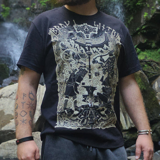 PREORDER OCT - Brokkr and Sindri - Heavyweight Black Tshirt