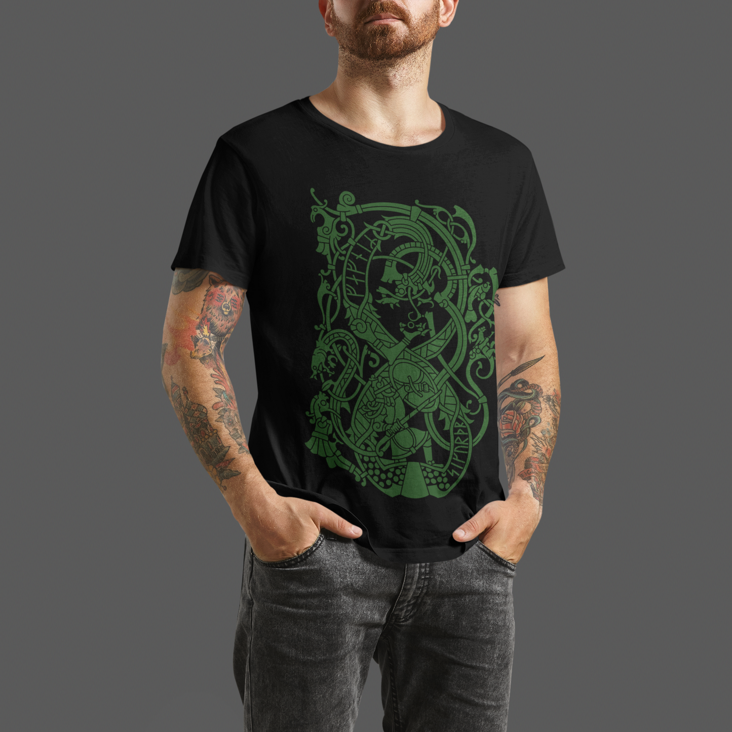 FAFNIR BLACK & GREEN TEE