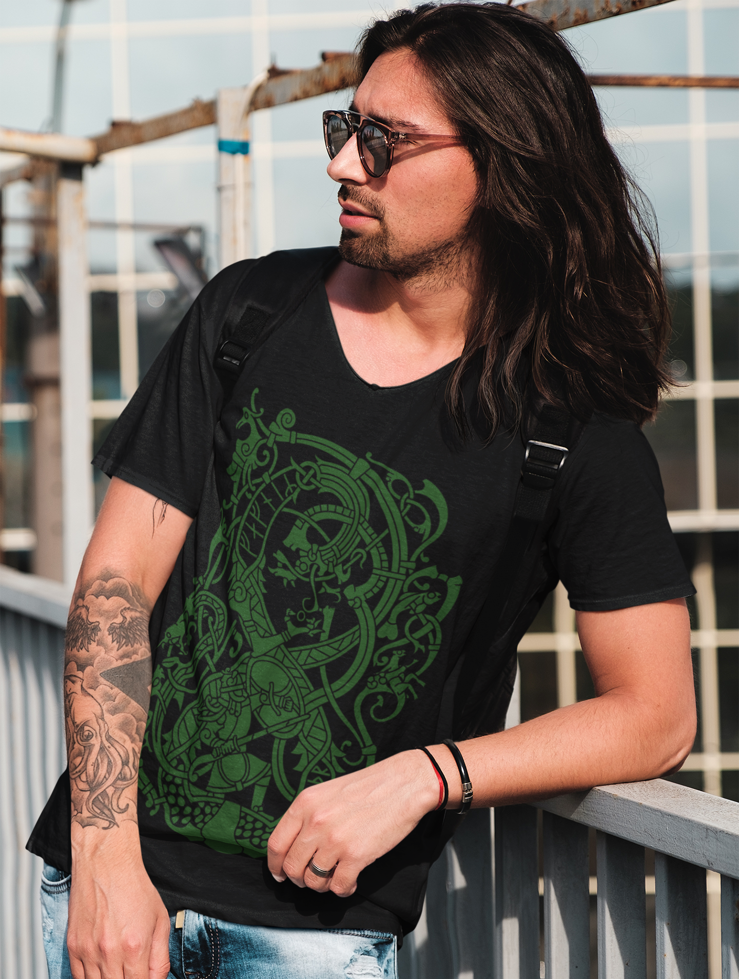FAFNIR BLACK & GREEN TEE