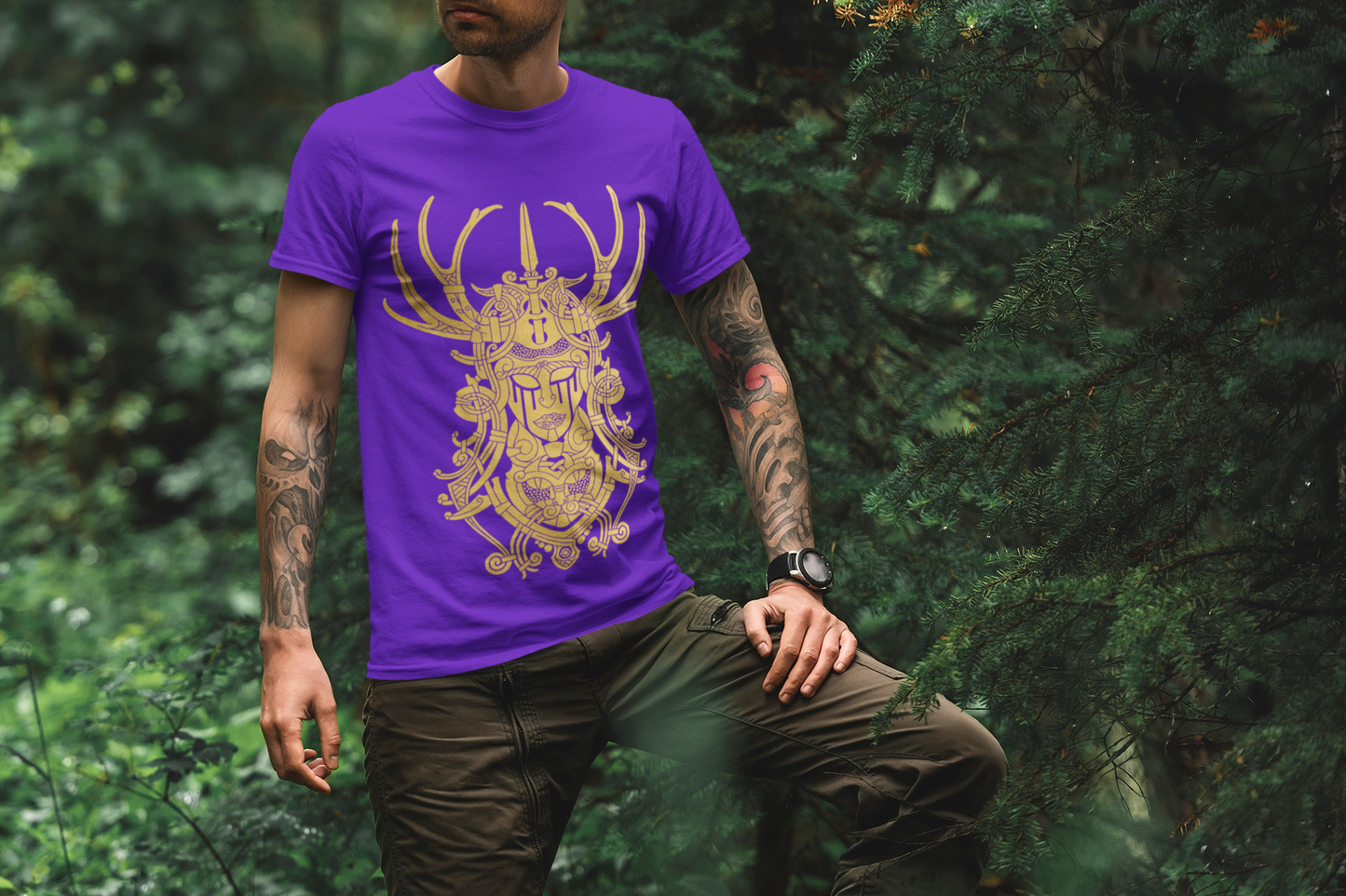 FREYJA PURPLE & GOLD TEE