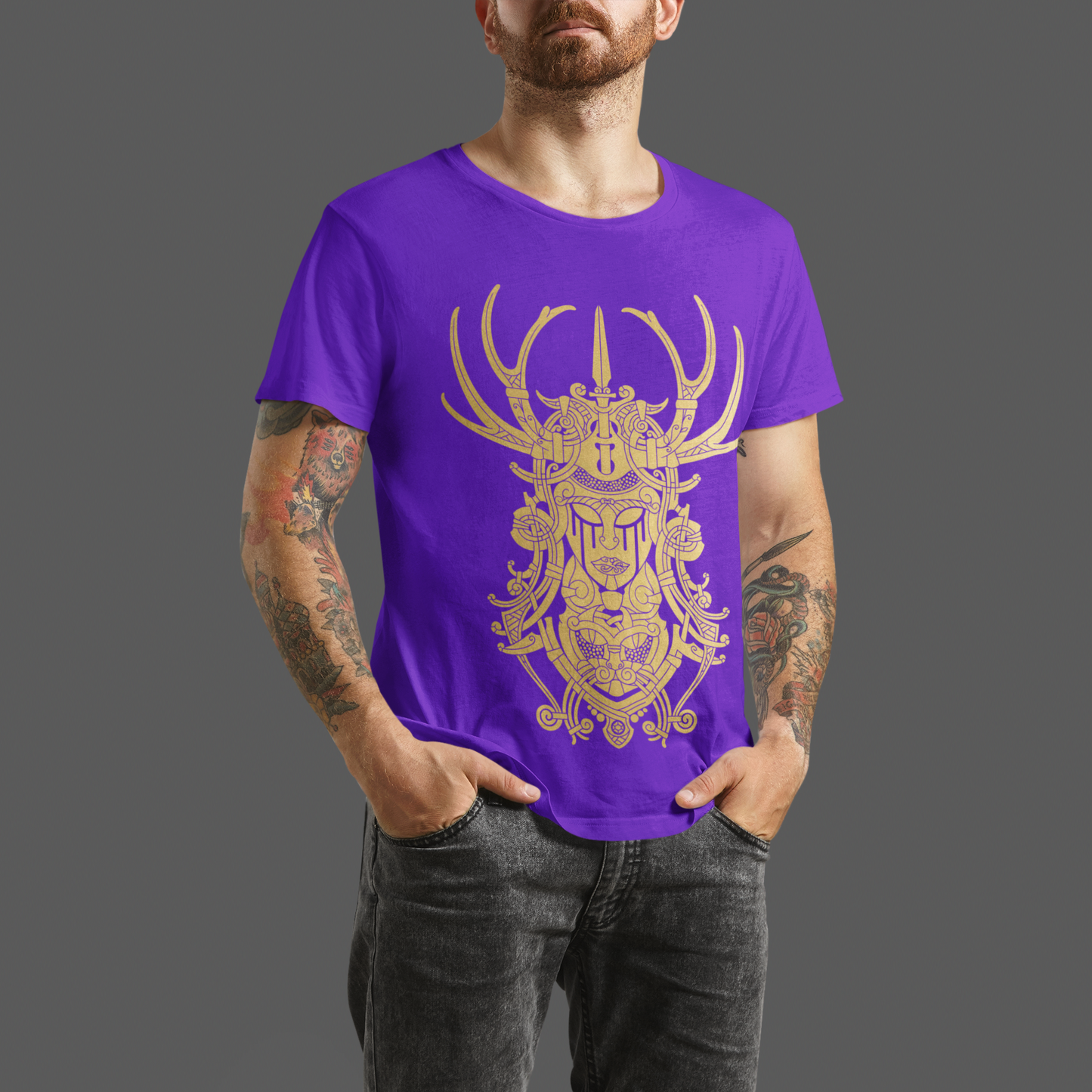 FREYJA PURPLE & GOLD TEE