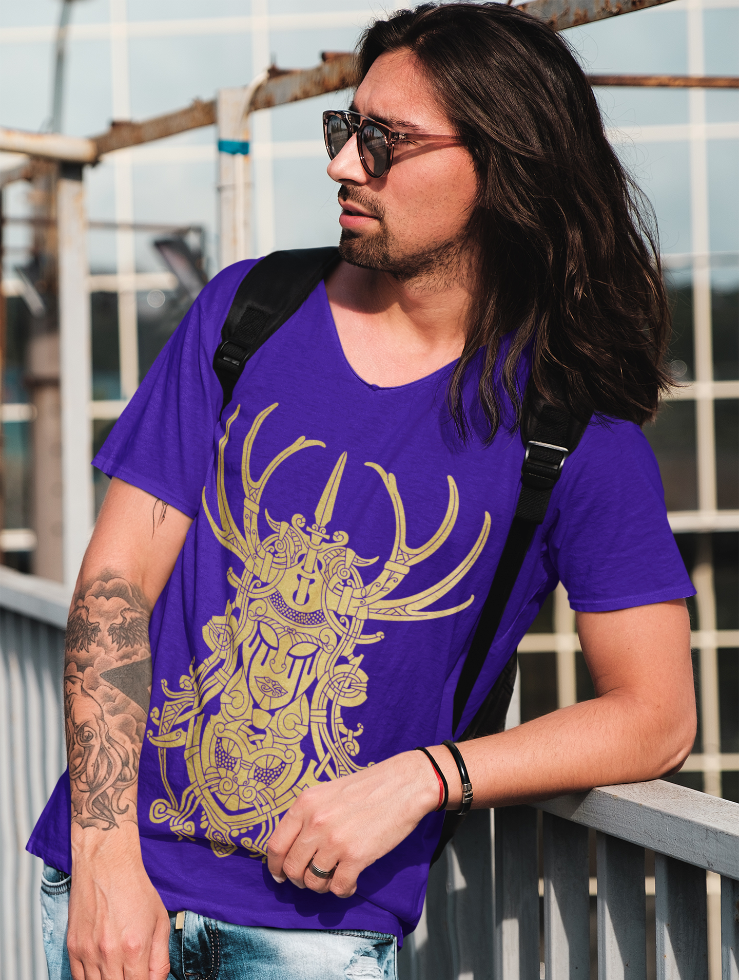 FREYJA PURPLE & GOLD TEE