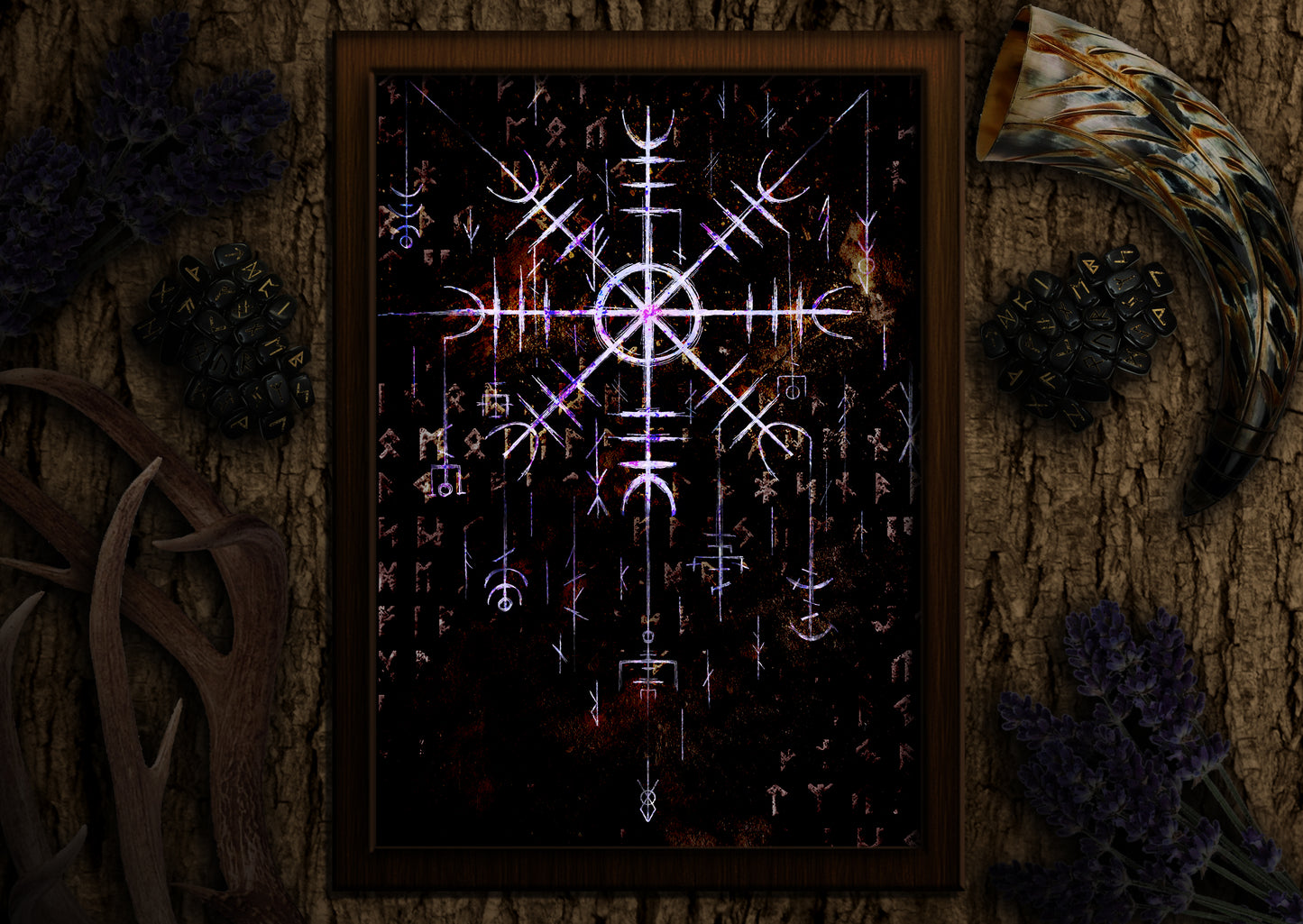 Helm of Awe - Aegishjalmur - Norse Mythology Art Print