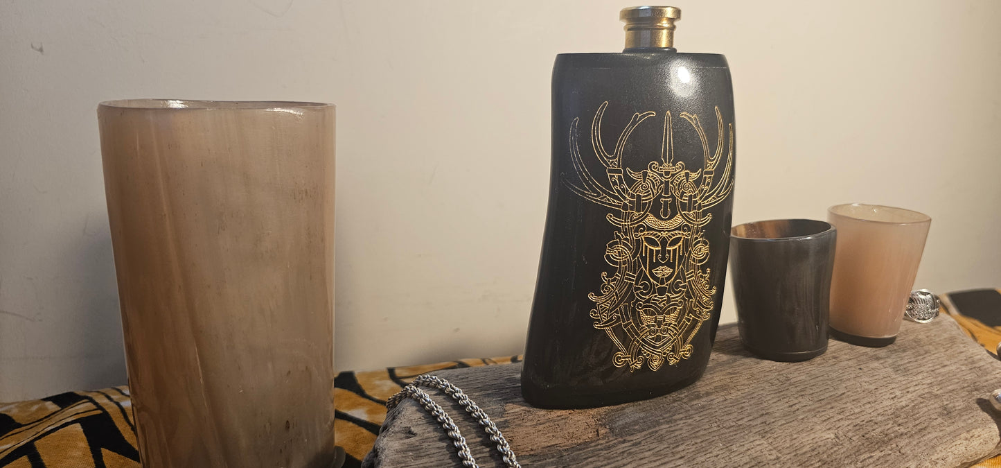 Freya - Horn Hip Flask