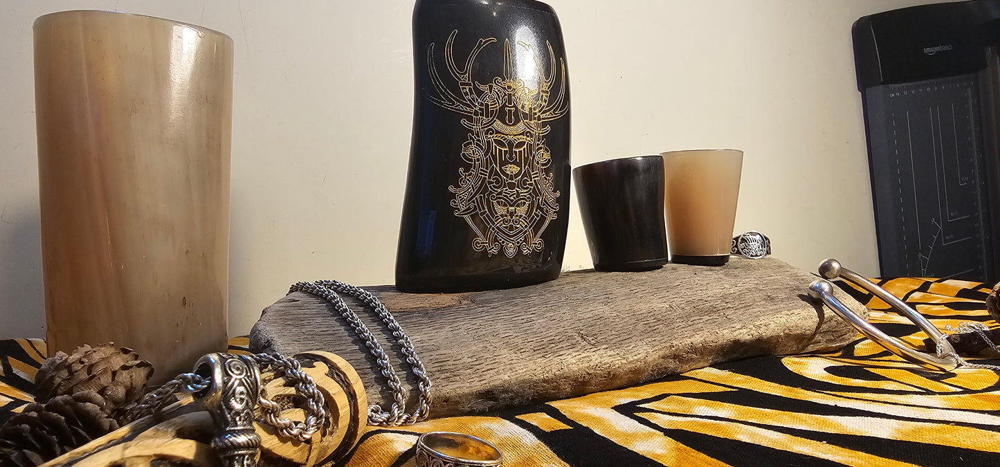 Freya - Horn Hip Flask