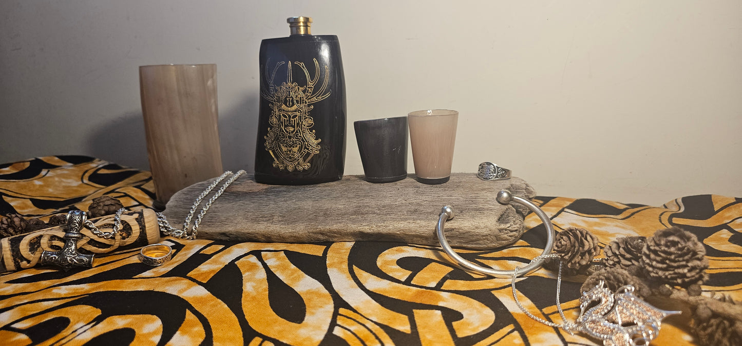Freya - Horn Hip Flask