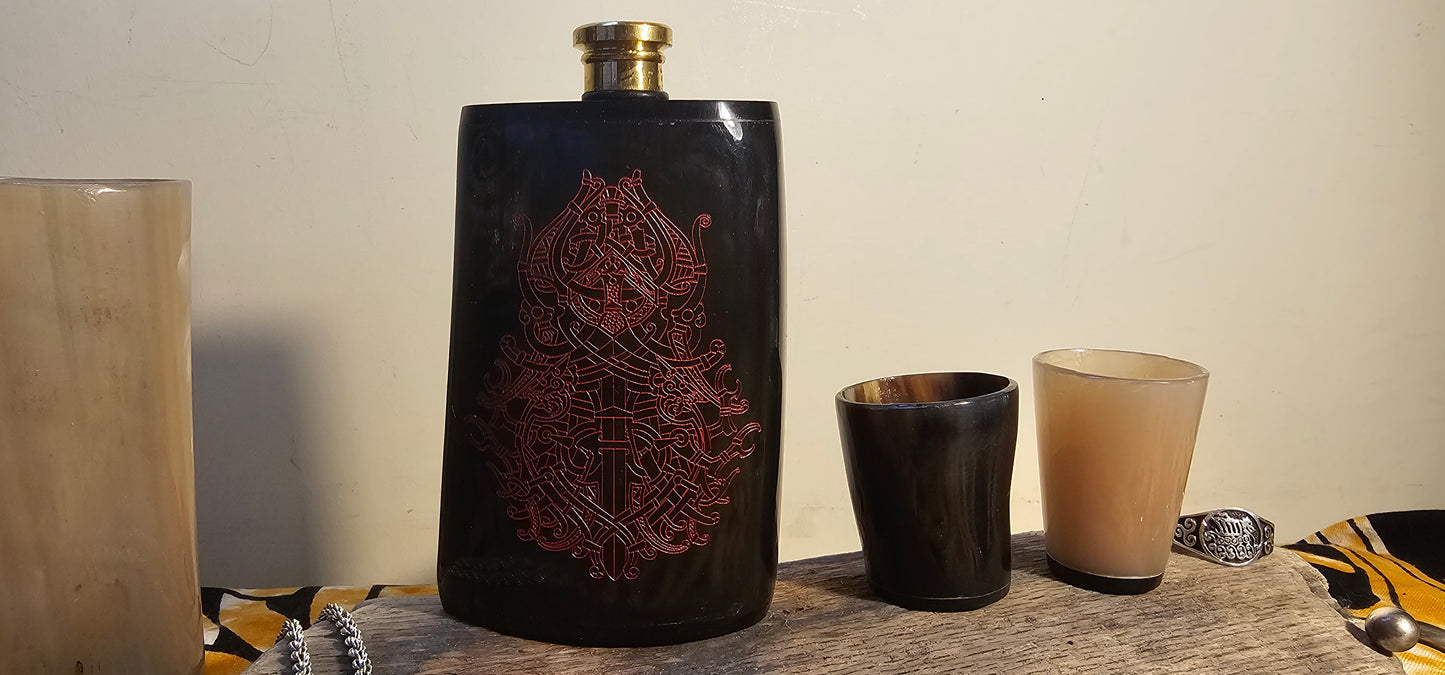 Tyr Gift, Viking Flask, Hip Flask, Viking Drinking Gift, Norse Flask, Norse Mythology Gift, Nordic Mythology Gift, Nordic Flask, Wolf design