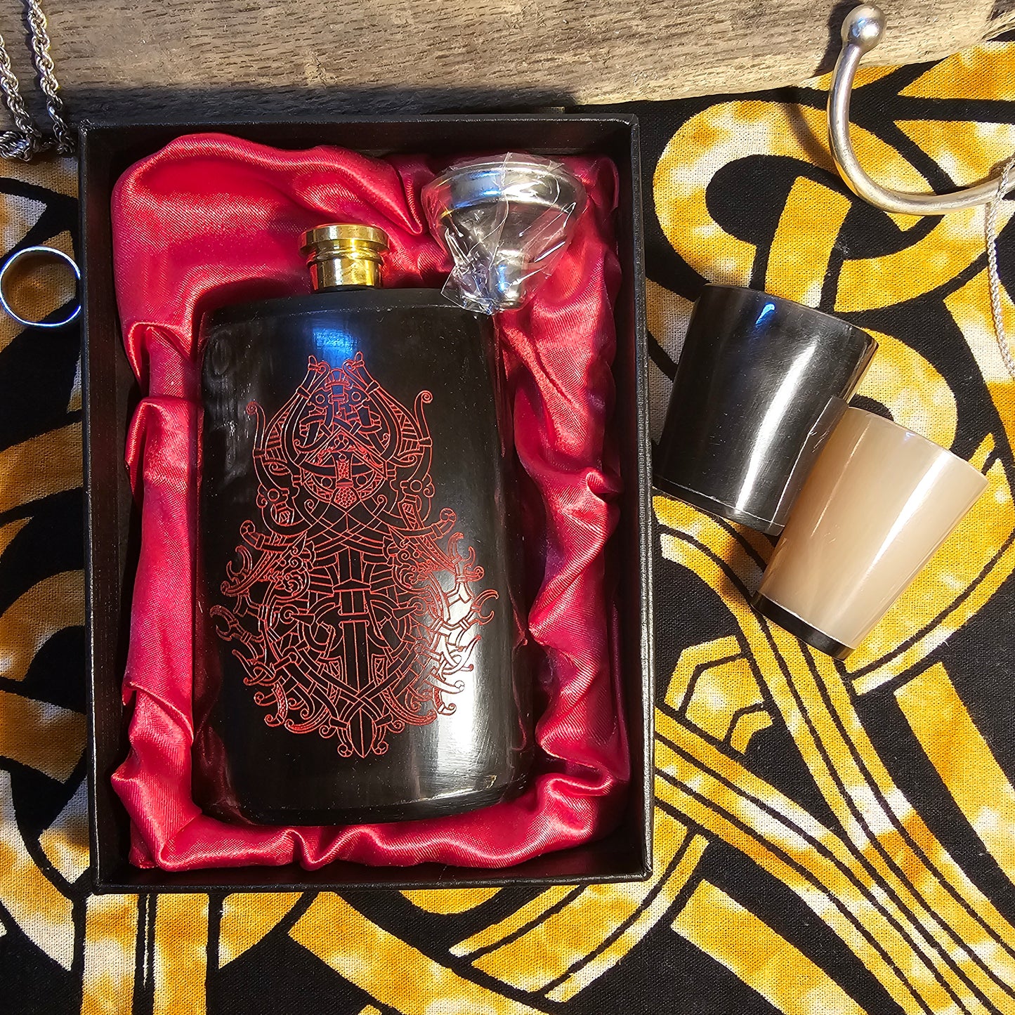 Tyr Gift, Viking Flask, Hip Flask, Viking Drinking Gift, Norse Flask, Norse Mythology Gift, Nordic Mythology Gift, Nordic Flask, Wolf design