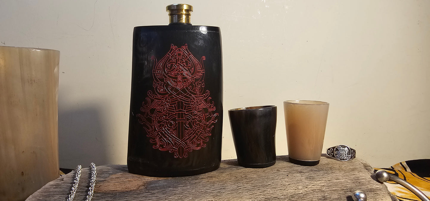 Tyr Gift, Viking Flask, Hip Flask, Viking Drinking Gift, Norse Flask, Norse Mythology Gift, Nordic Mythology Gift, Nordic Flask, Wolf design