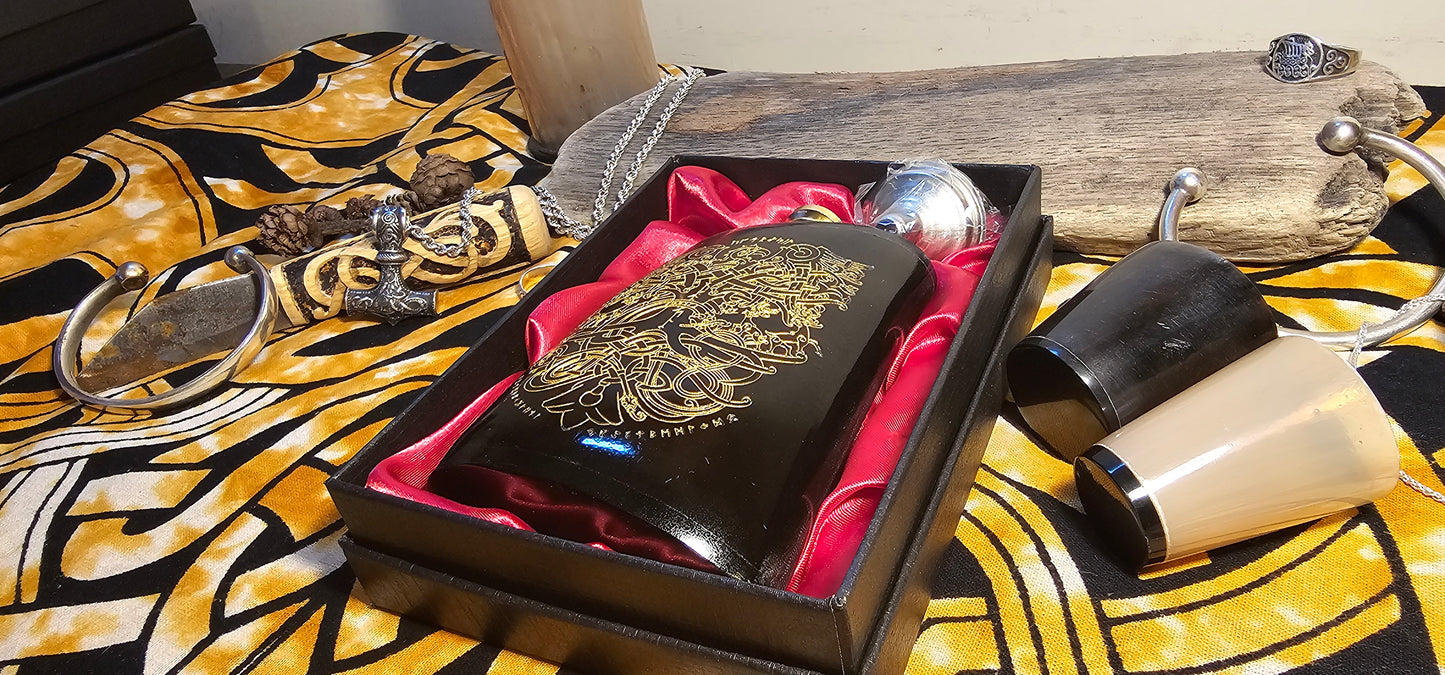 Yggdrasil Gift, Viking Flask, Hip Flask, Viking Drinking Gift, Norse Flask, Norse Mythology Gift, Nordic Mythology Gift, Nordic Flask