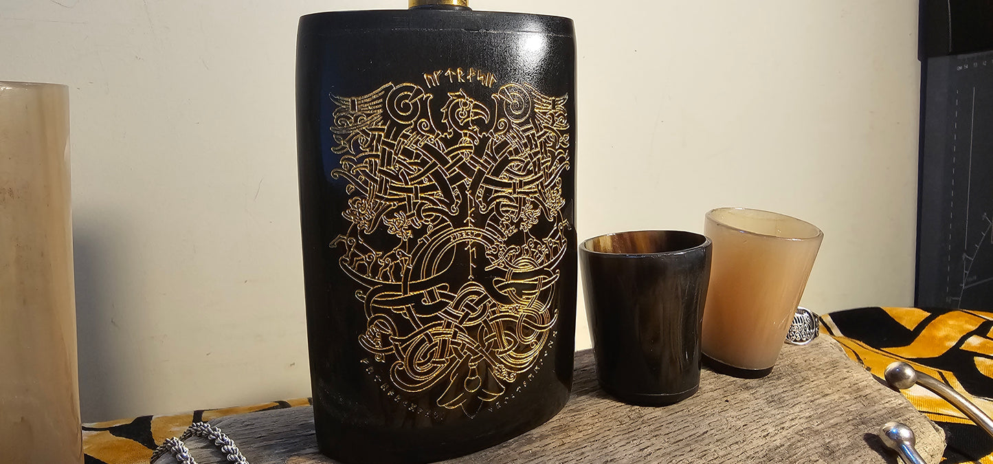 Yggdrasil Gift, Viking Flask, Hip Flask, Viking Drinking Gift, Norse Flask, Norse Mythology Gift, Nordic Mythology Gift, Nordic Flask