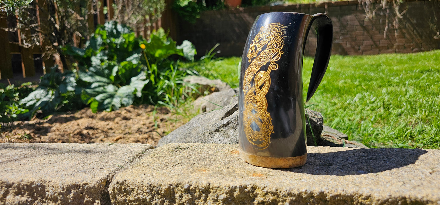 Thor Vs Jormungandr - Horn Mug