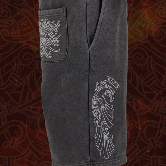 Odin, Allfather - Stone Washed Heavyweight Jogger Shorts