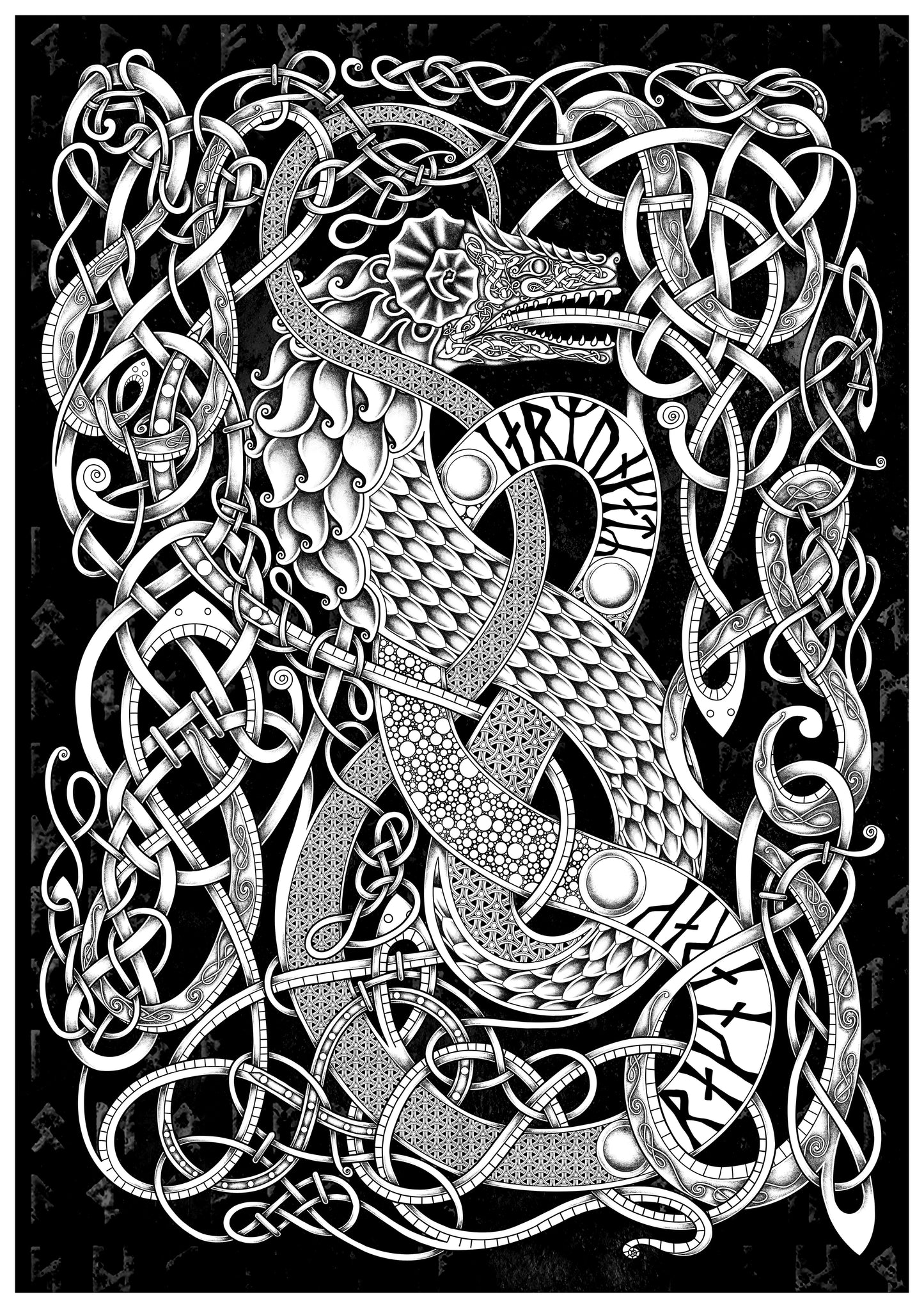 Jormungandr - The Midgard Serpent - Traditional Norse Knot-work Art