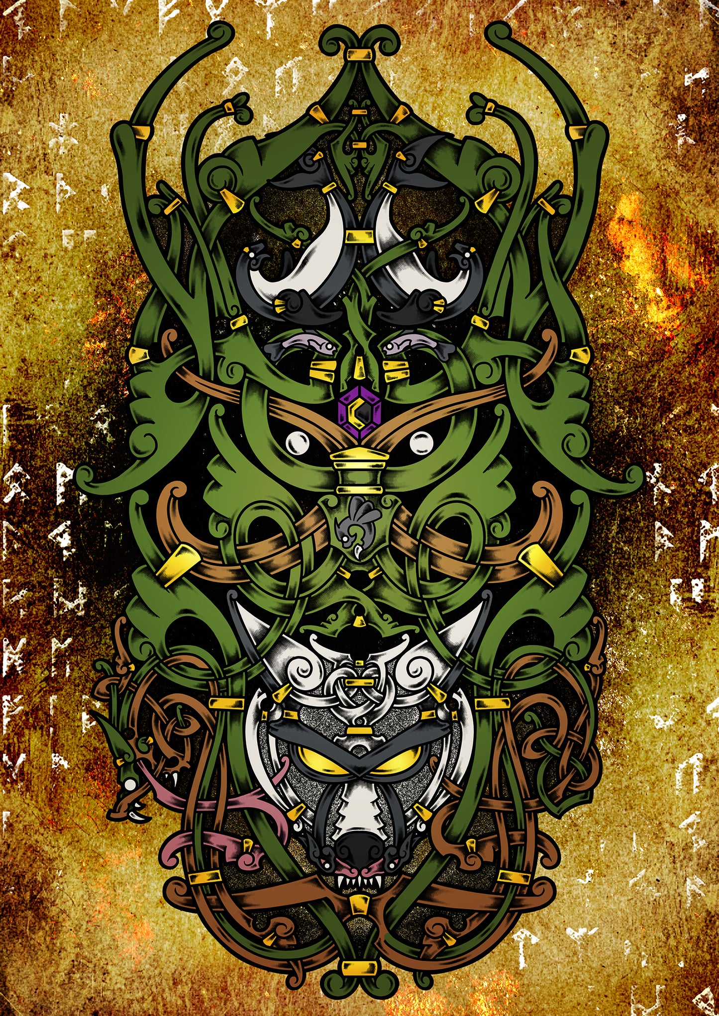 Loki Artwork, Viking Art, Viking Wall Art, Norse Mythology, Viking Loki, Viking God, Norse Art, Fenrir Art, Jormungandr Print, Loki Children