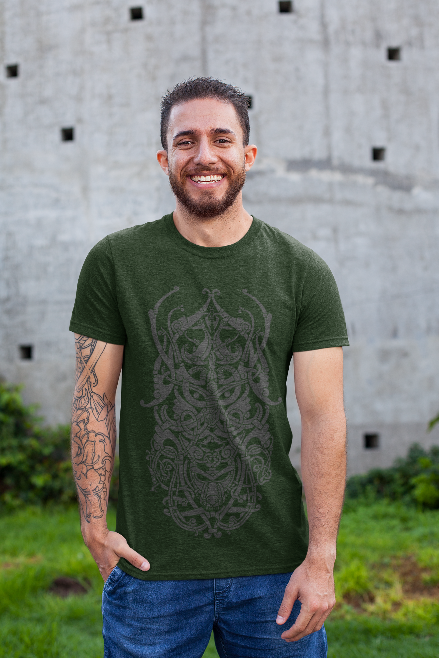LOKI GREEN & GREY TEE
