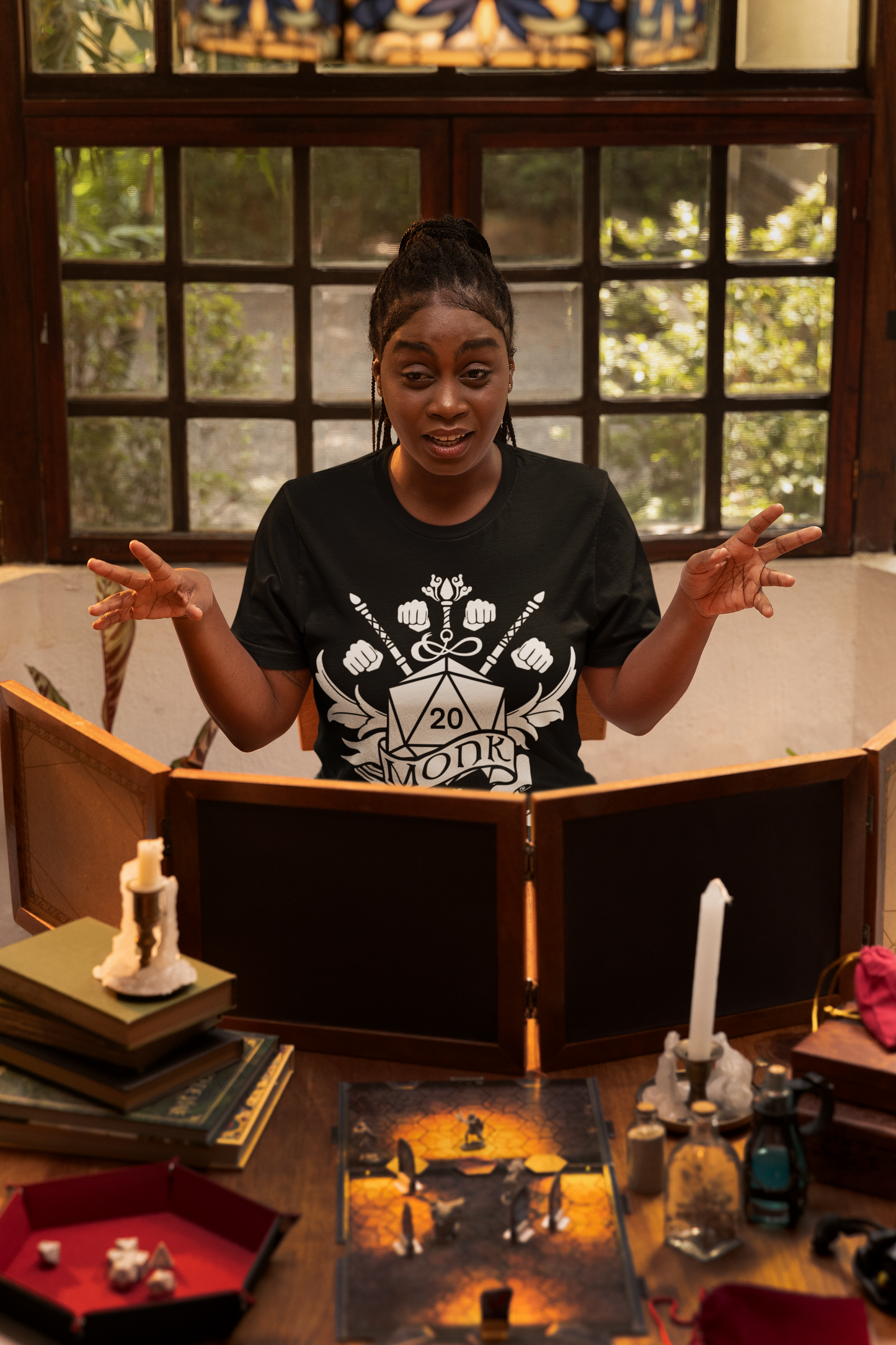 Dungeons and Dragons Monk Class T-Shirt | Black & White D20 Dice Design | Perfect Gift for RPG Gamers