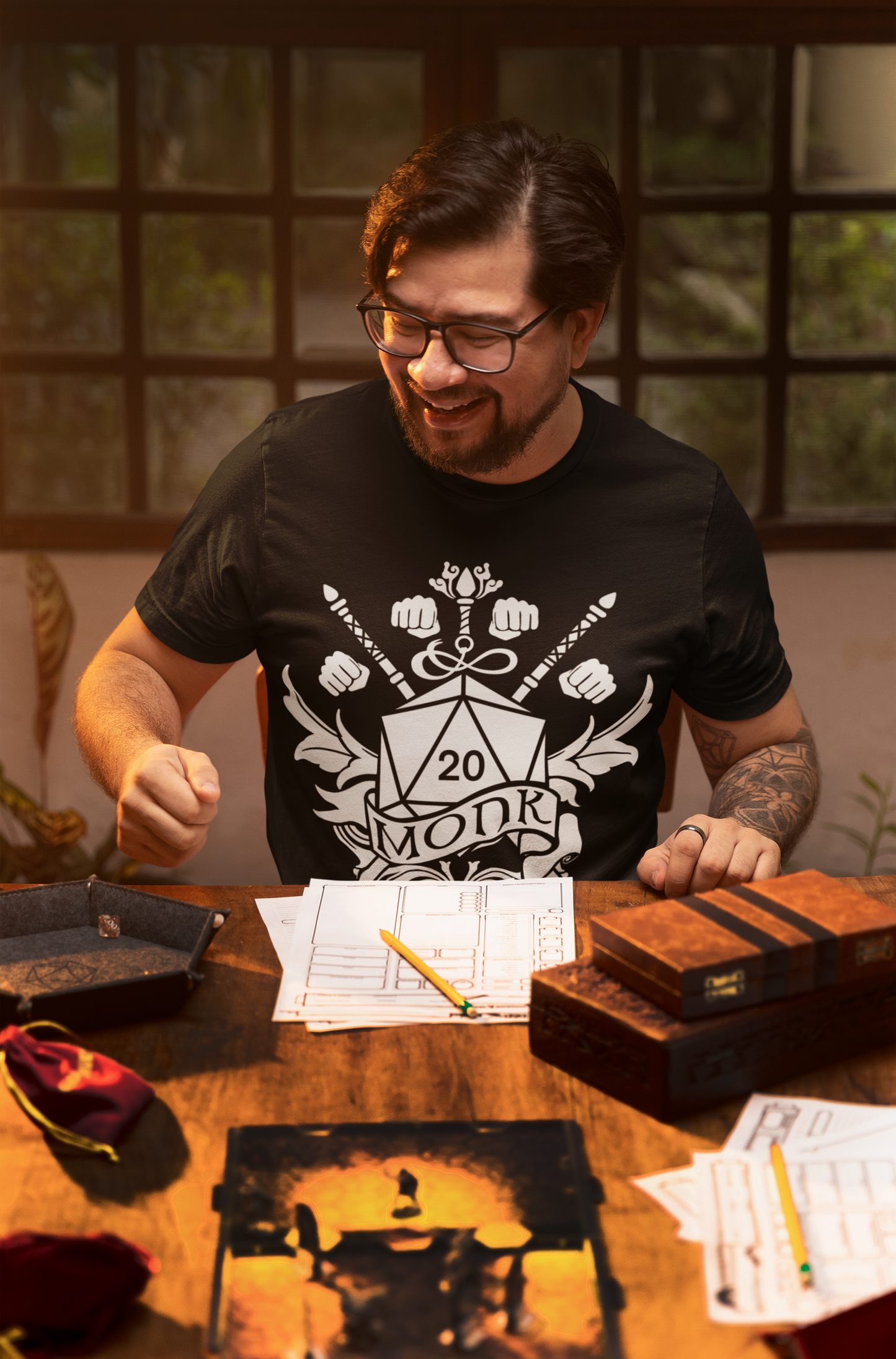 Dungeons and Dragons Monk Class T-Shirt | Black & White D20 Dice Design | Perfect Gift for RPG Gamers