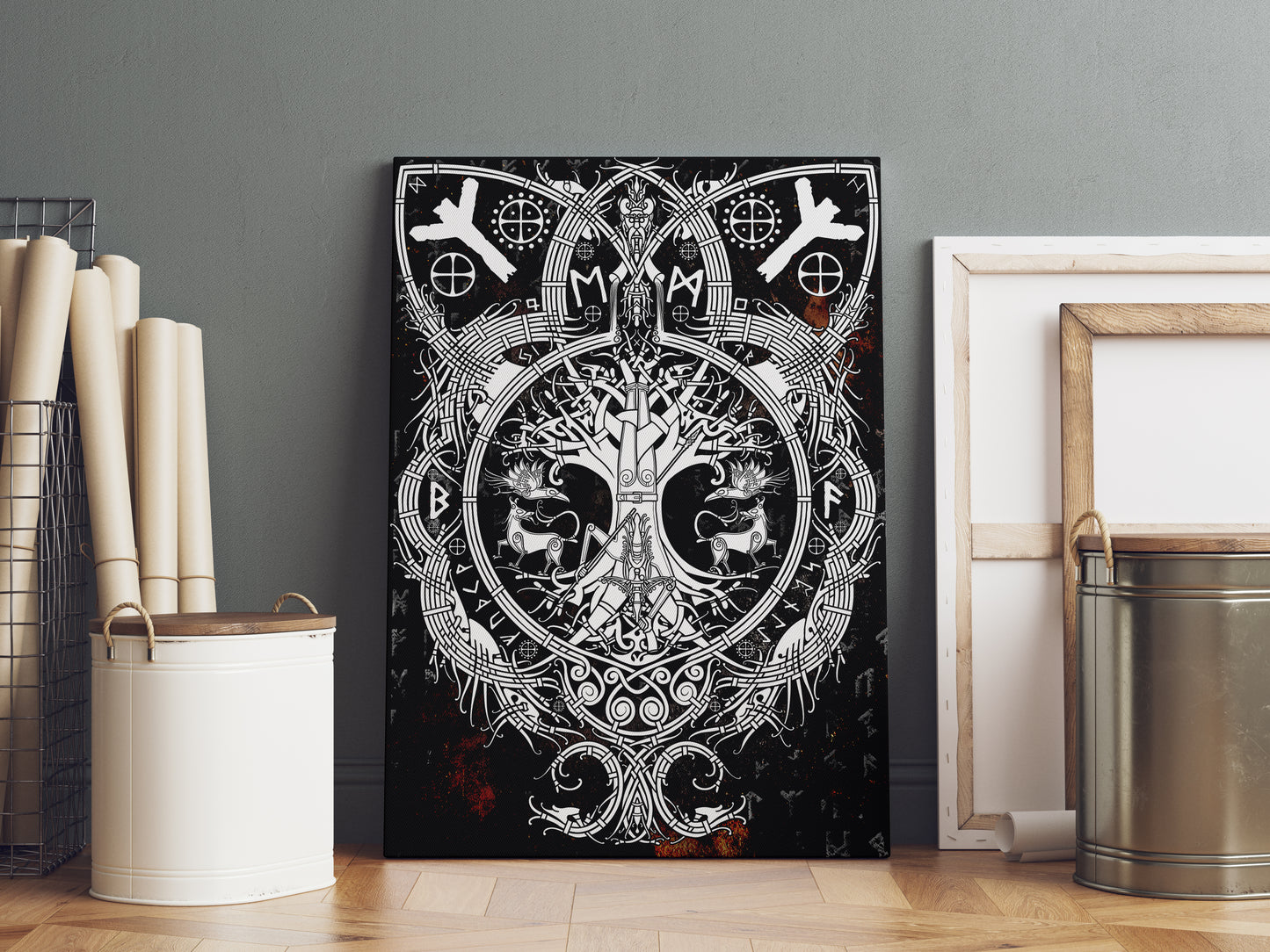 Odin Learning the Runes Print - Inspired by Traditional Nordic Artwork