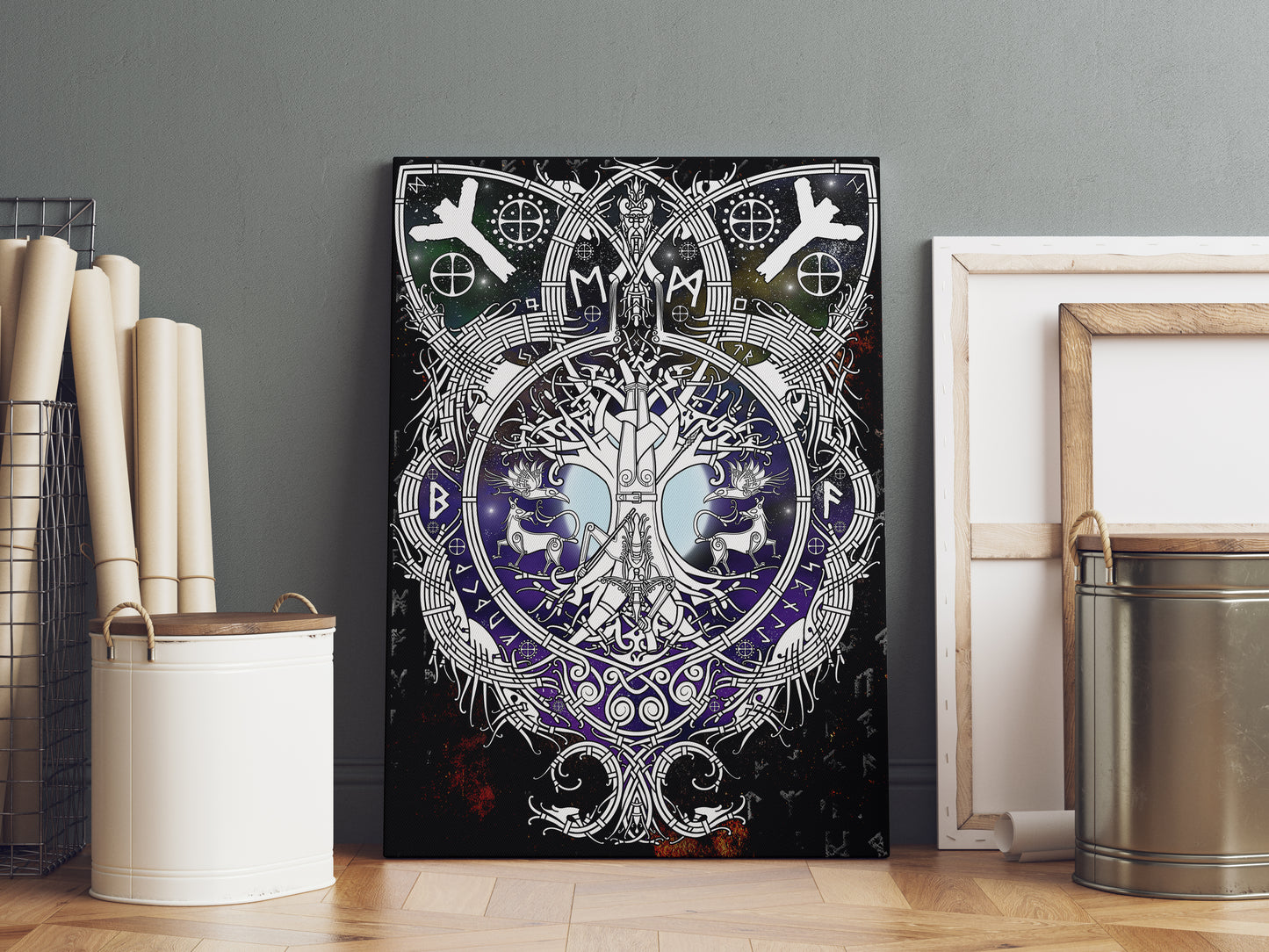Odin Learning the Runes Print - Inspired by Traditional Nordic Artwork