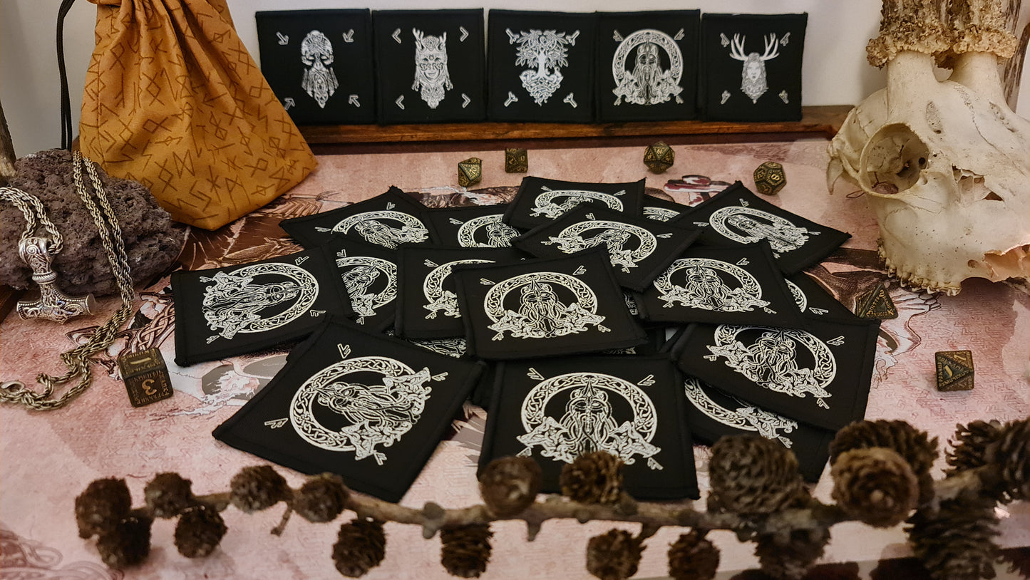 Viking 8x8cm Square Patch - Odin, Loki, Tyr, Freya, Yggdrasill