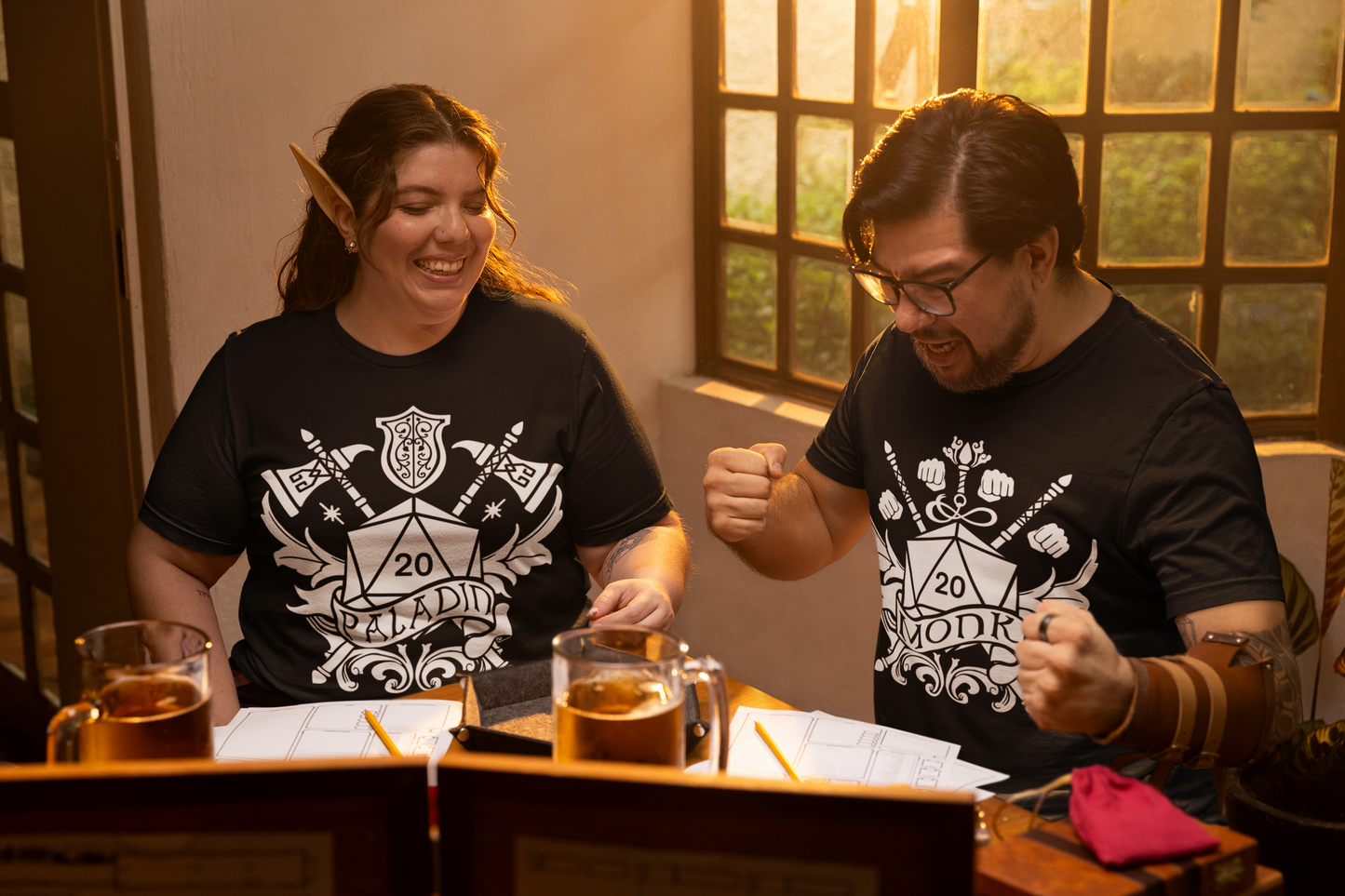 Dungeons and Dragons Paladin Class T-Shirt | Black & White D20 Dice Design | Perfect Gift for RPG Gamers