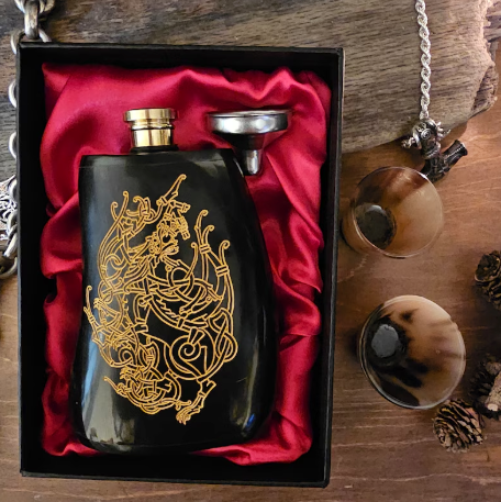 Fenrir Gift, Viking Flask, Hip Flask, Viking Drinking Gift, Norse Flask, Norse Mythology Gift, Nordic Mythology Gift, Nordic Flask