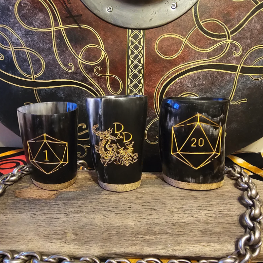 Legendary Dungeons & Dragons Engraved Horn Shot Glasses: Set of 3