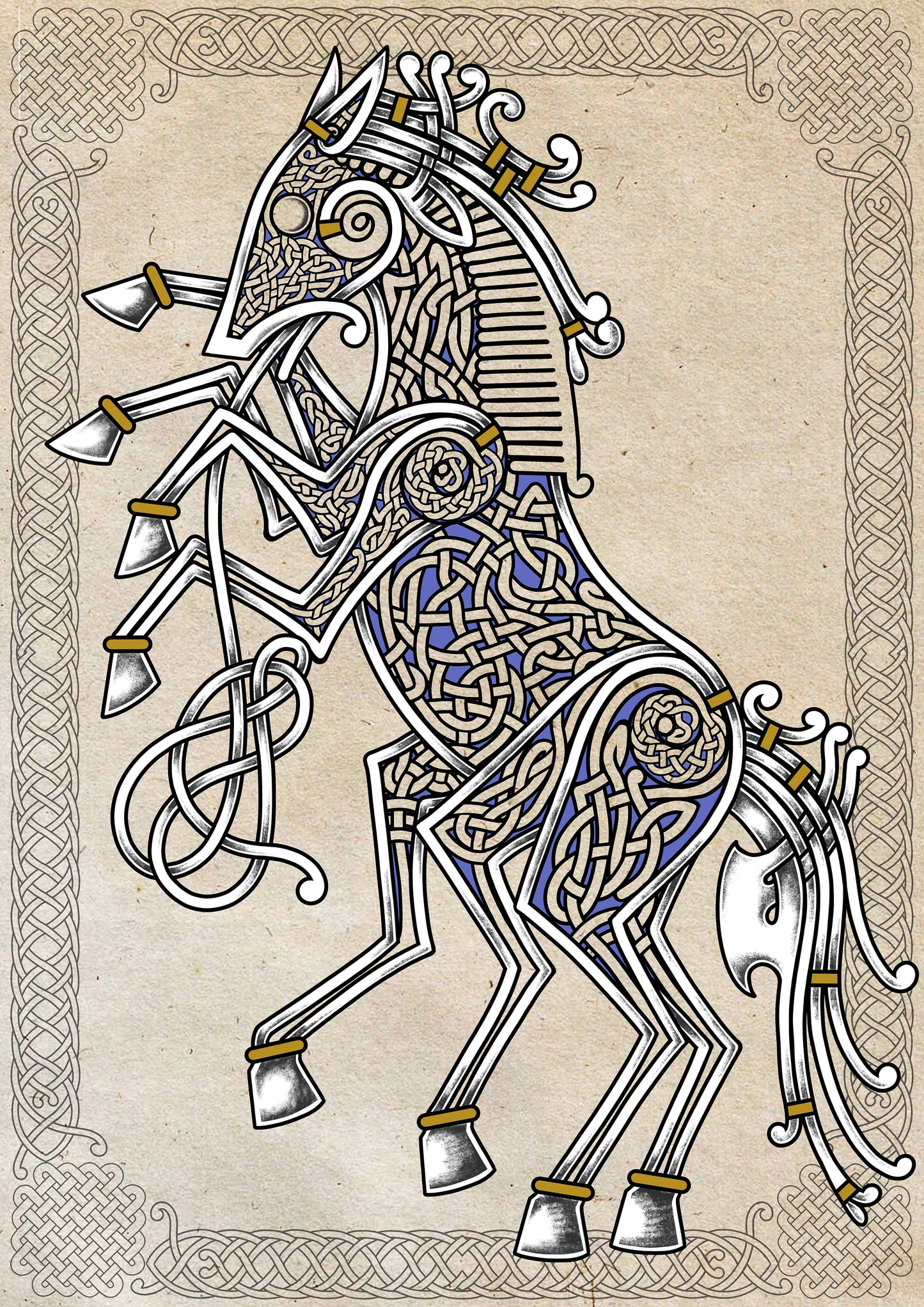 Sleipnir - 8 Legged Horse of Odin - Inspired by Traditional Nordic Artwork Print