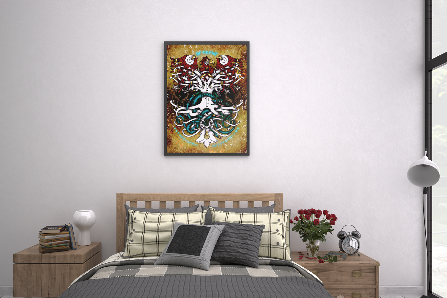 Yggdrasil Gift, Yggdrasil Artwork, Tree of Life, Norse Mythology, Nidhogg Art, Pagan Home Decor, Pagan Wall Art, Yggdrasil Altar Piece