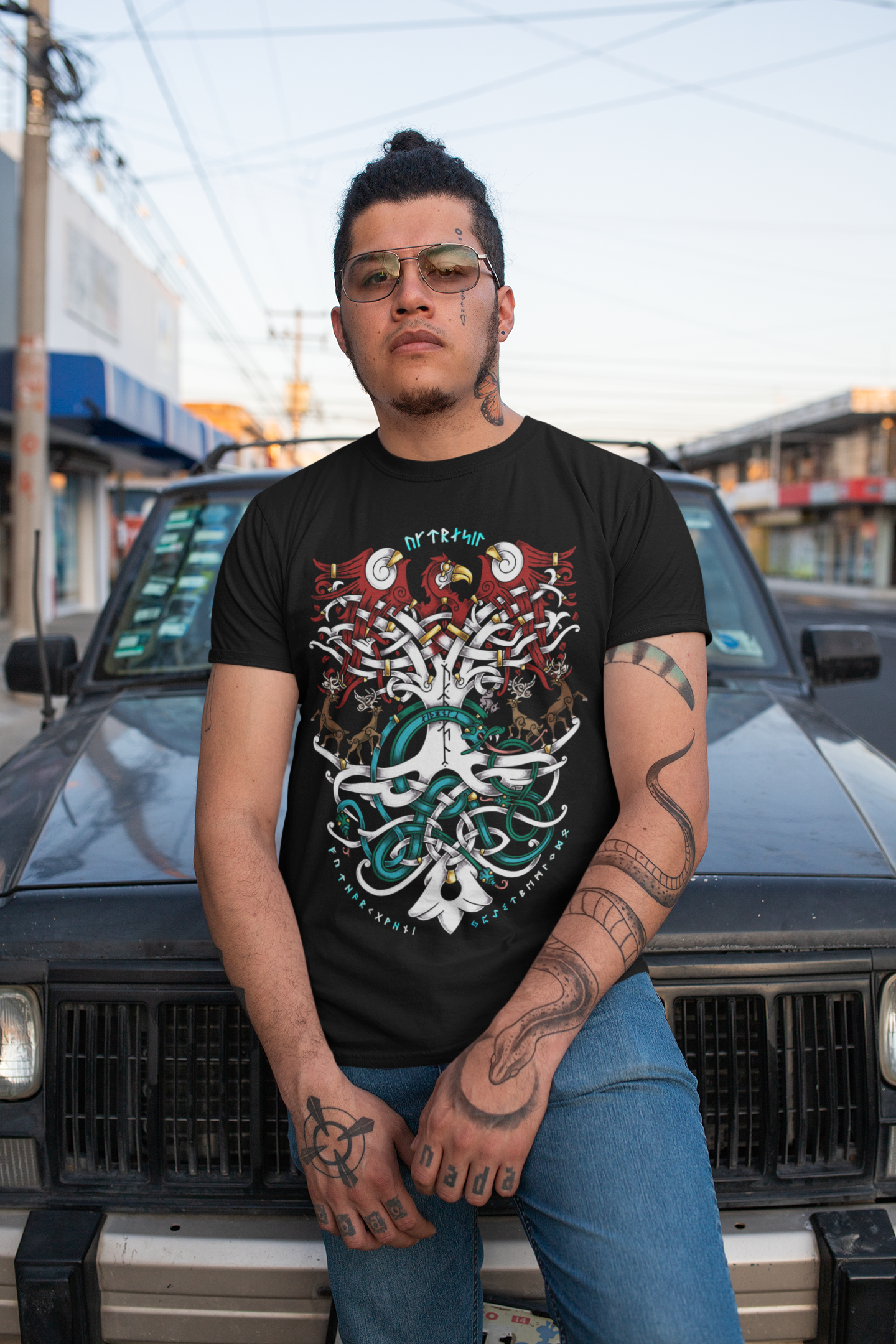 Yggdrasil Tshirt, Yggdrasil Gift, Tree of Life, Viking Tshirt, Norse Mythology, Viking Clothing, Norse Apparel, Rune Tshirt, Bindrune Shirt