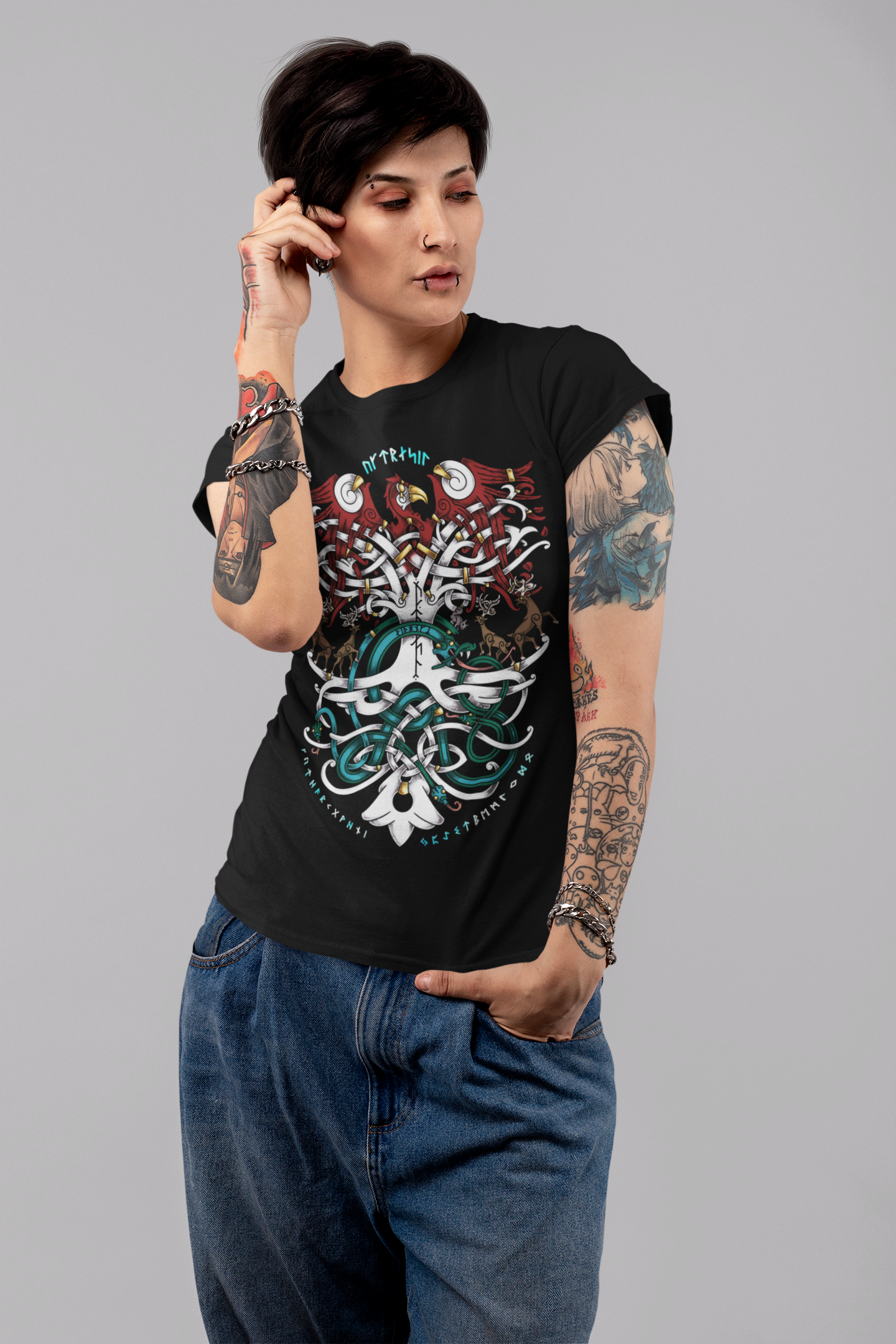 Yggdrasil Tshirt, Yggdrasil Gift, Tree of Life, Viking Tshirt, Norse Mythology, Viking Clothing, Norse Apparel, Rune Tshirt, Bindrune Shirt