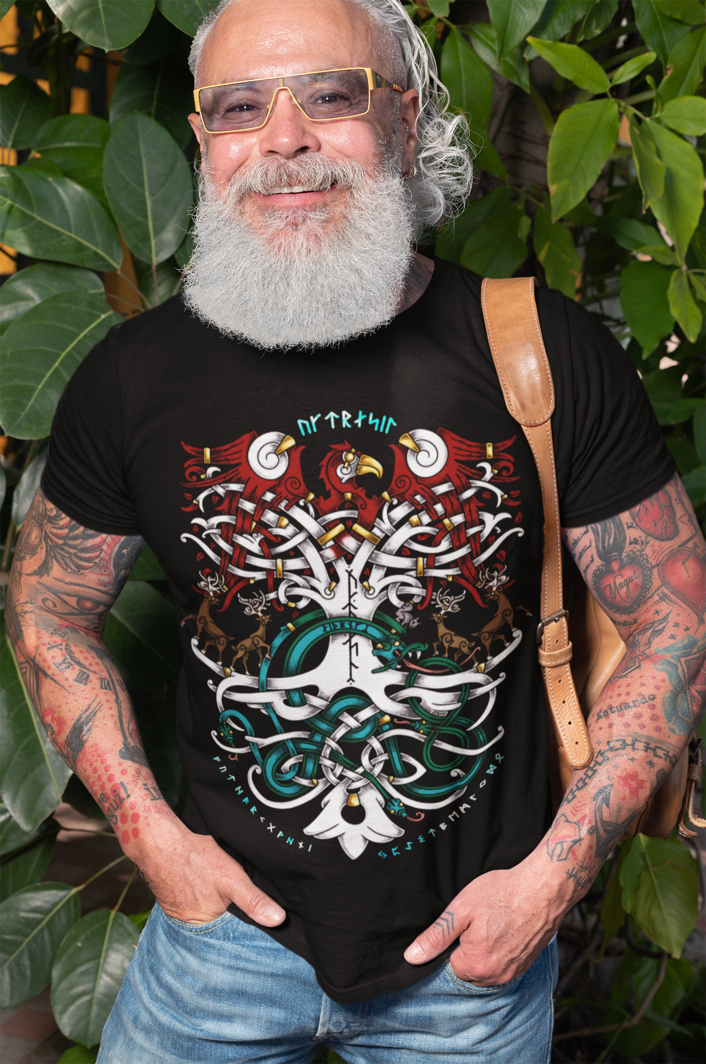 Yggdrasil Tshirt, Yggdrasil Gift, Tree of Life, Viking Tshirt, Norse Mythology, Viking Clothing, Norse Apparel, Rune Tshirt, Bindrune Shirt