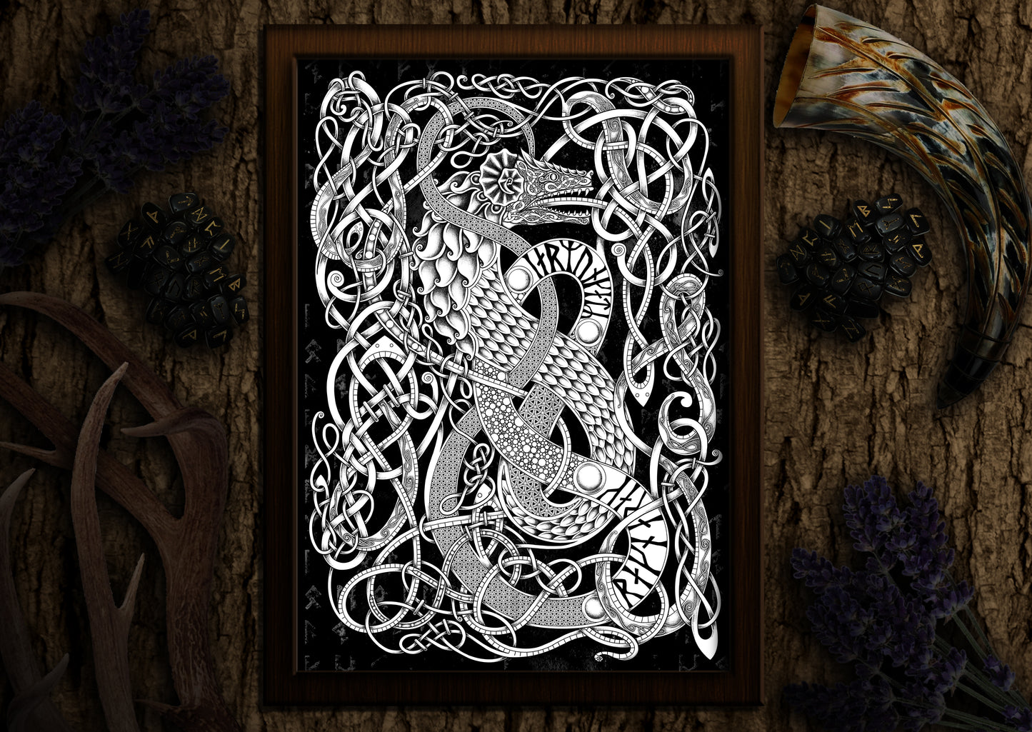 Jormungandr - The Midgard Serpent - Traditional Norse Knot-work Art