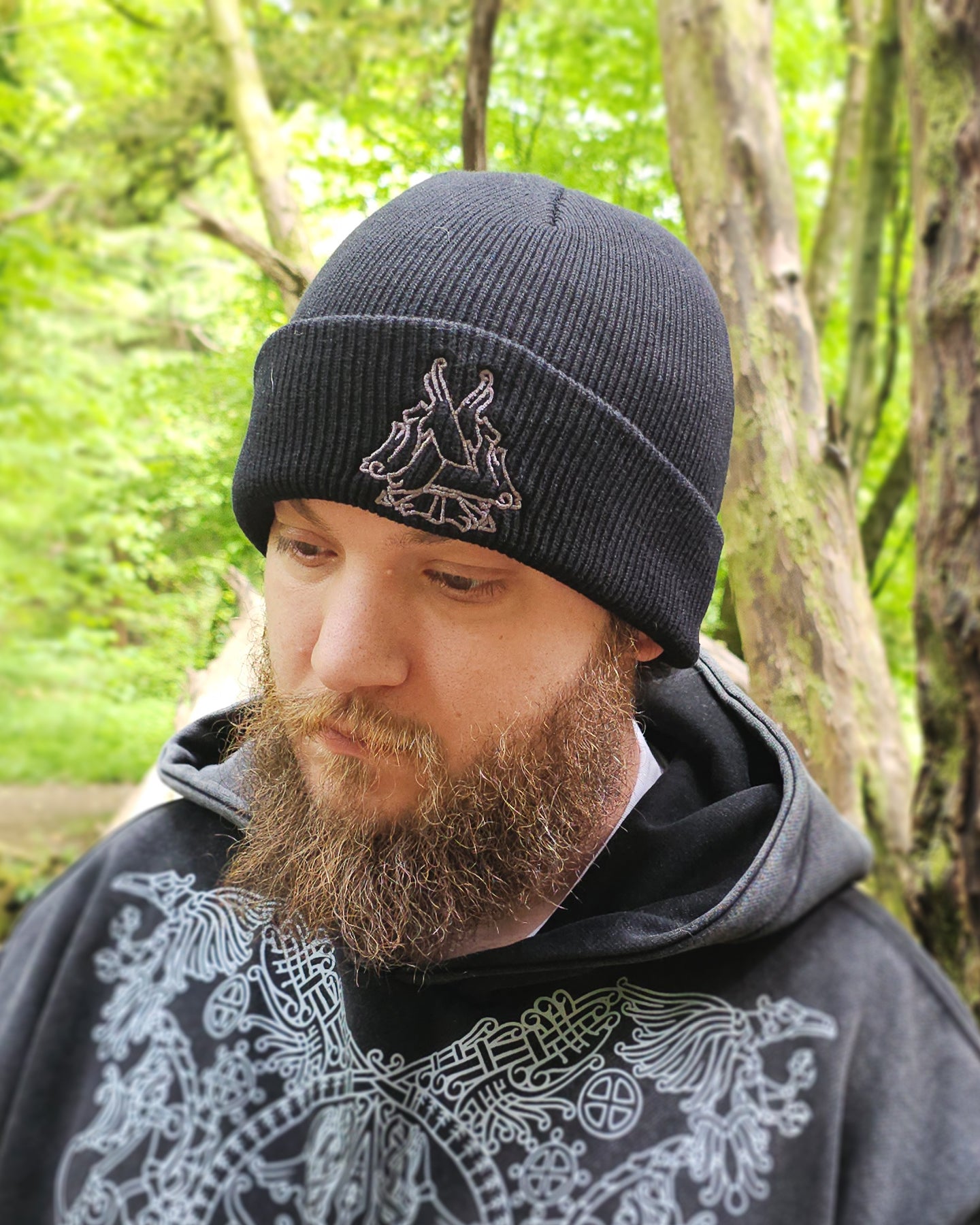 Valknut - Embroidered Beanie Hat