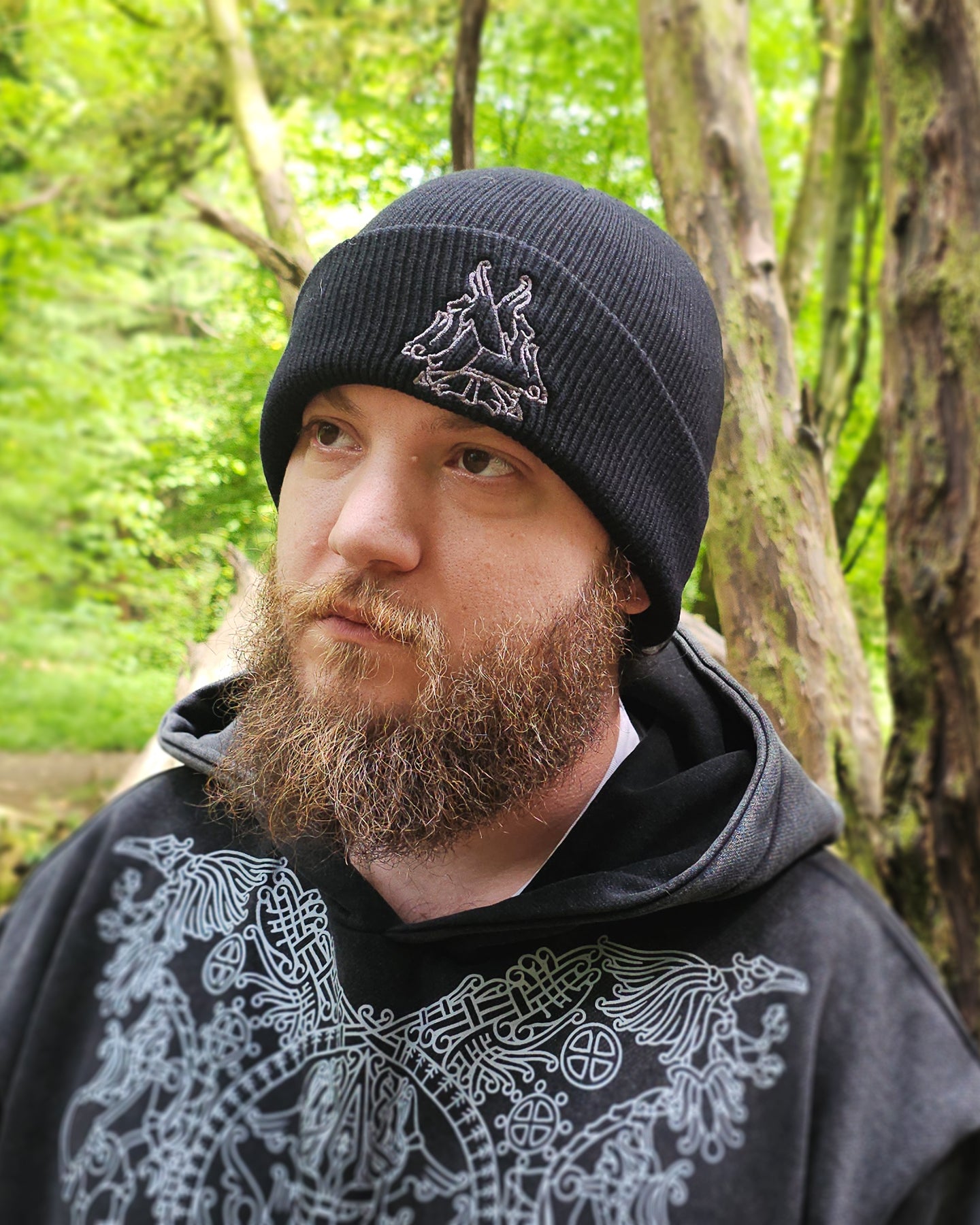 Valknut - Embroidered Beanie Hat
