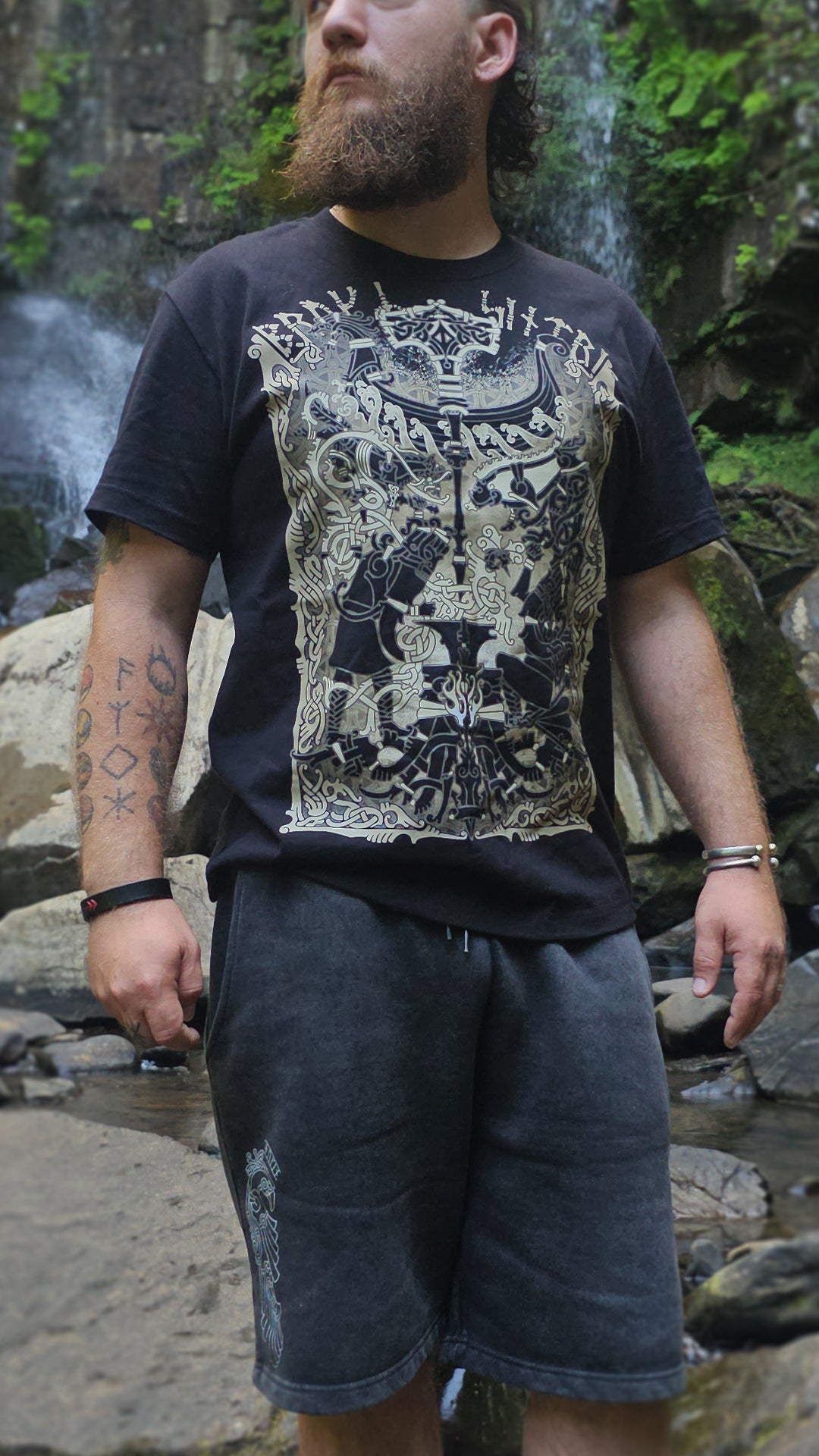 PREORDER OCT - Brokkr and Sindri - Heavyweight Black Tshirt