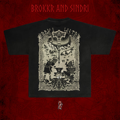 PREORDER OCT - Brokkr and Sindri - Heavyweight Black Tshirt