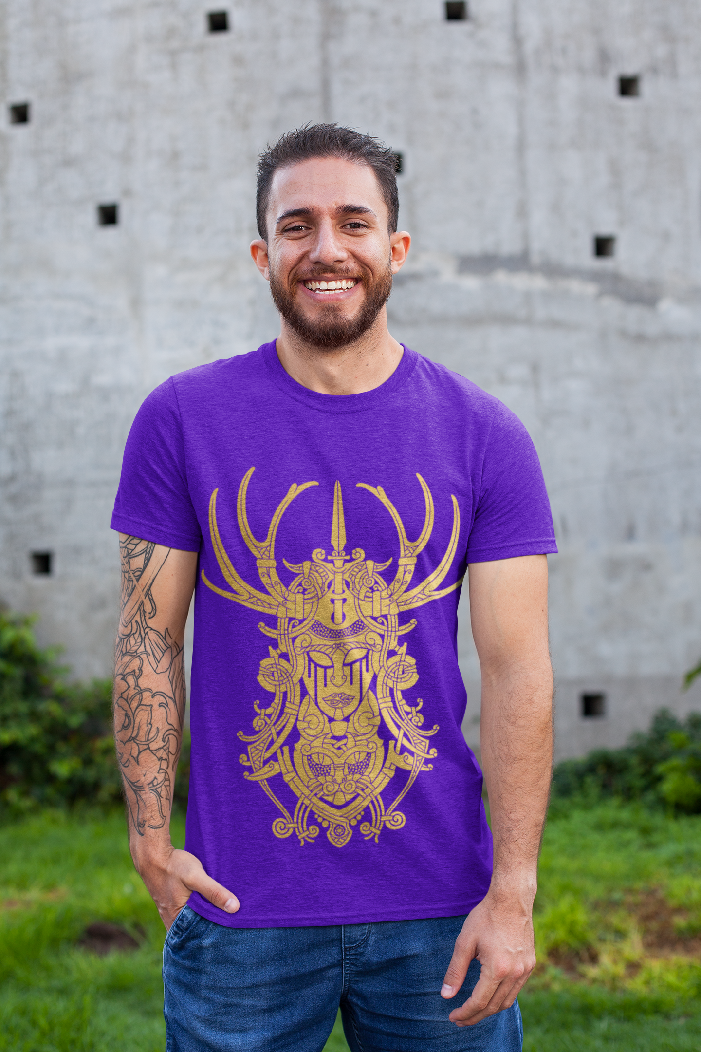 FREYJA PURPLE & GOLD TEE