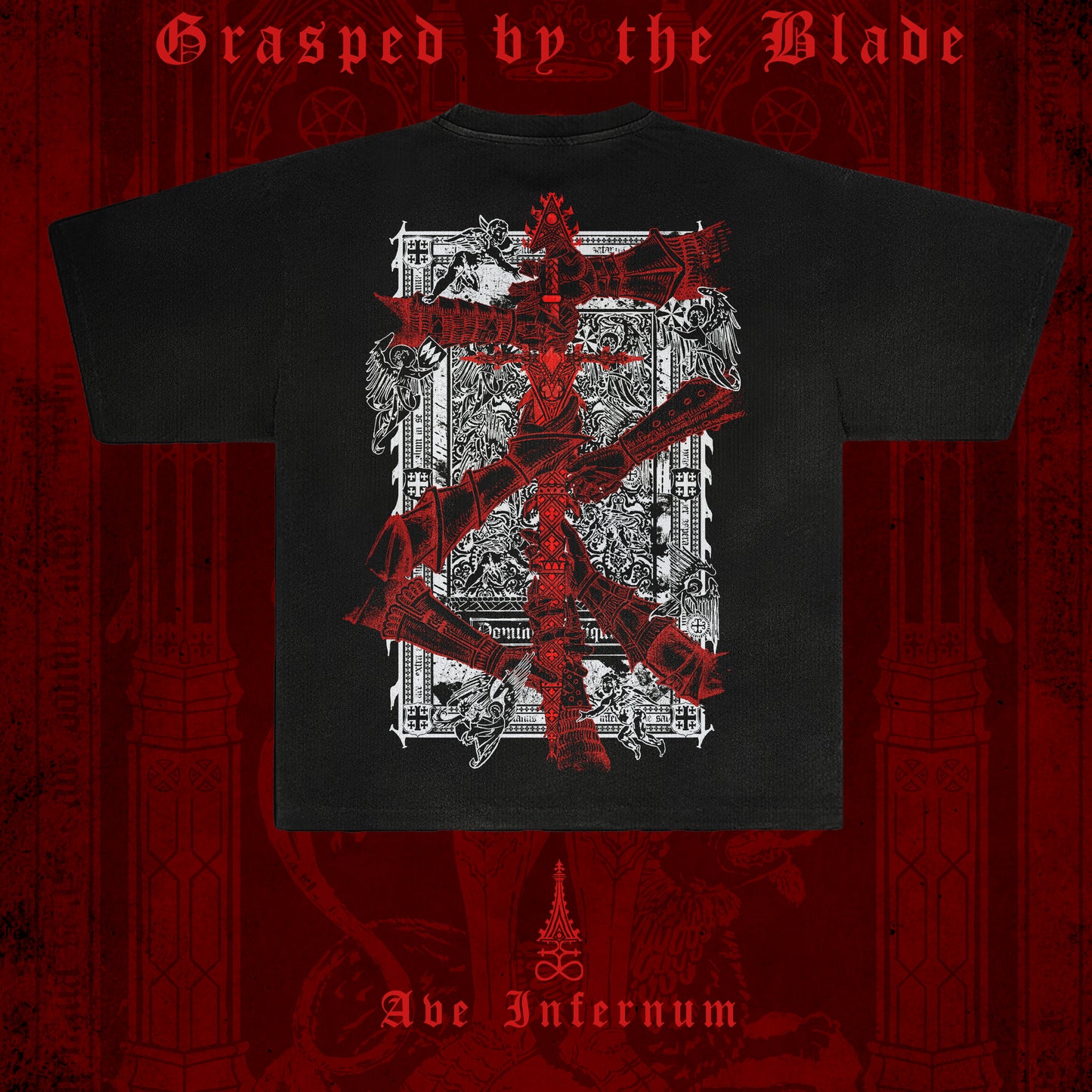 PREORDER OCT - Grasped by the Blade - Boxy Black Tshirt