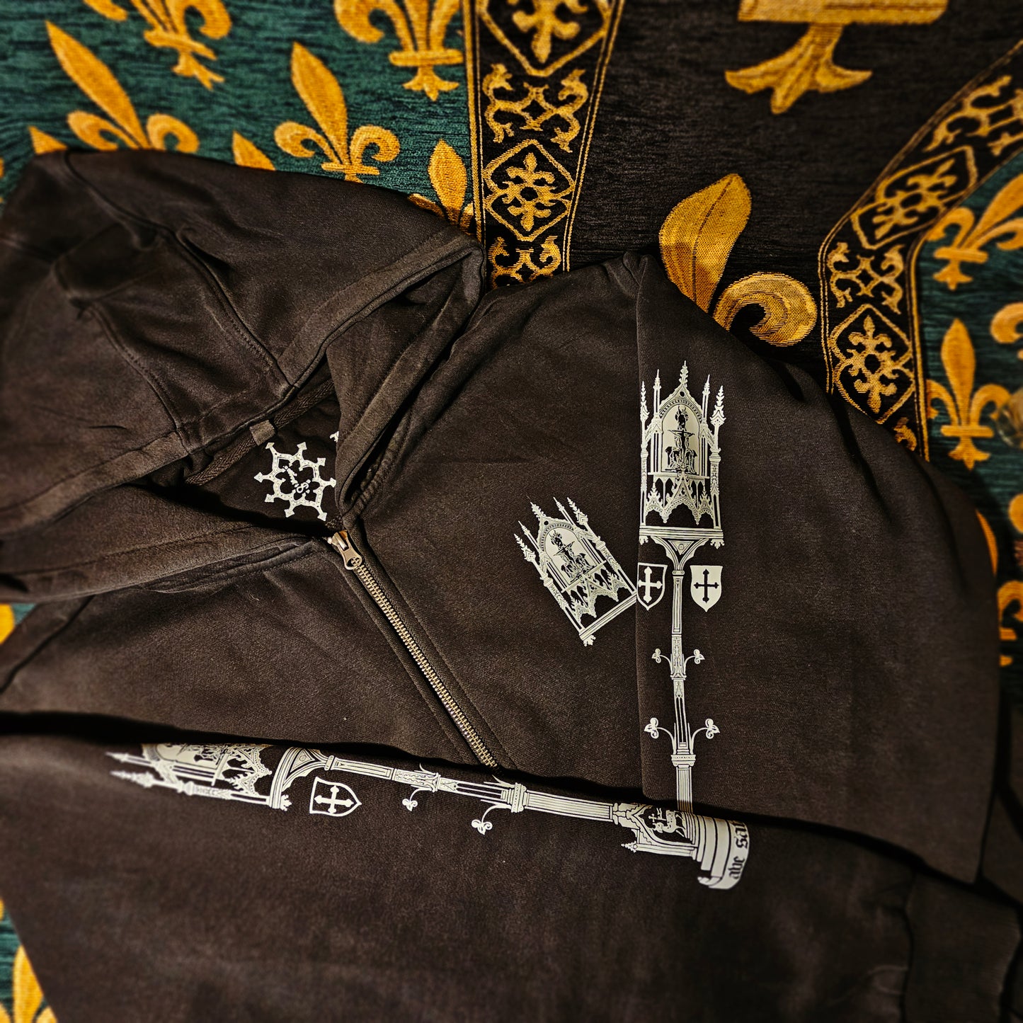 Ave Infernum - Acid Washed Zip Hoodie