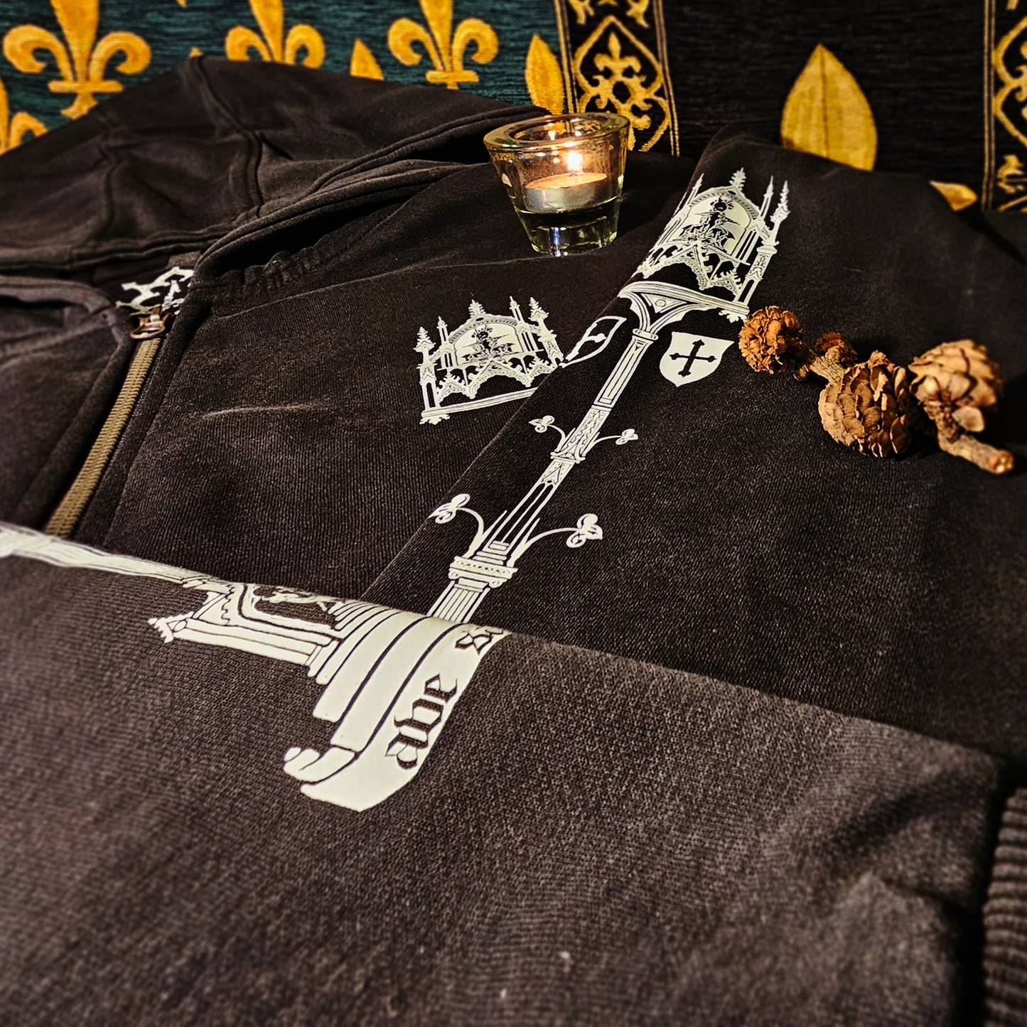 Ave Infernum - Acid Washed Zip Hoodie